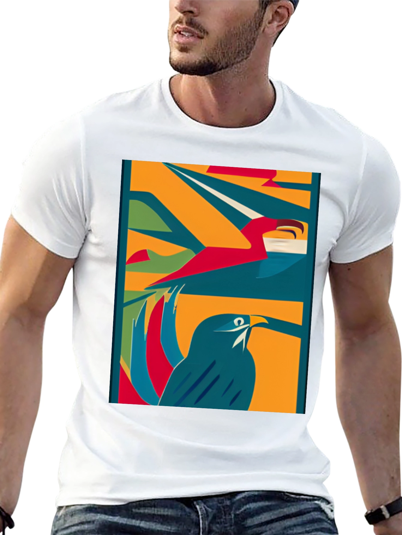 Abstract Bird Art Tee - Modern Graphic T-Shirt