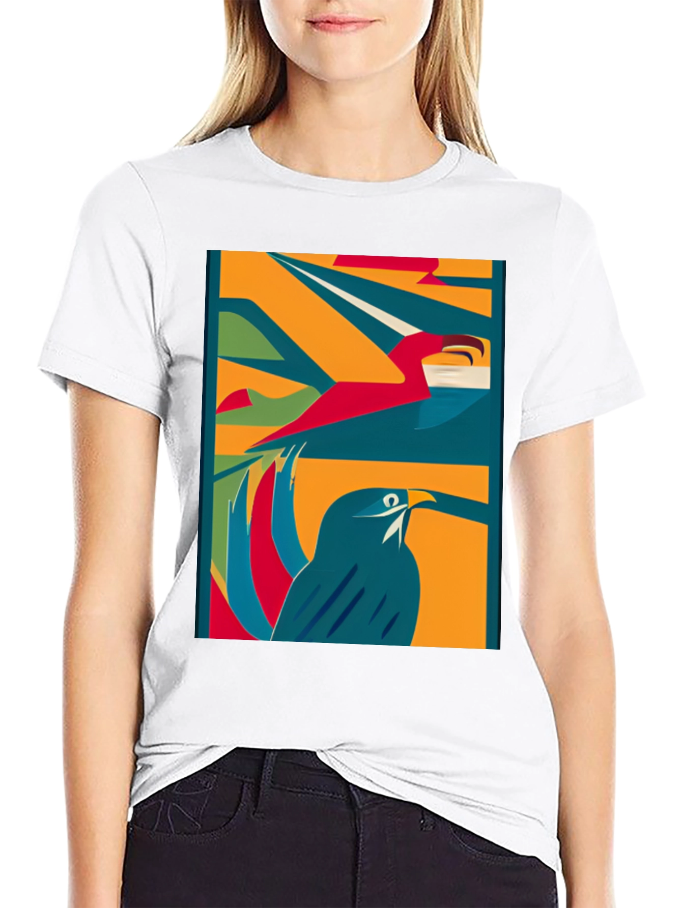 Abstract Bird Art Tee - Modern Graphic T-Shirt