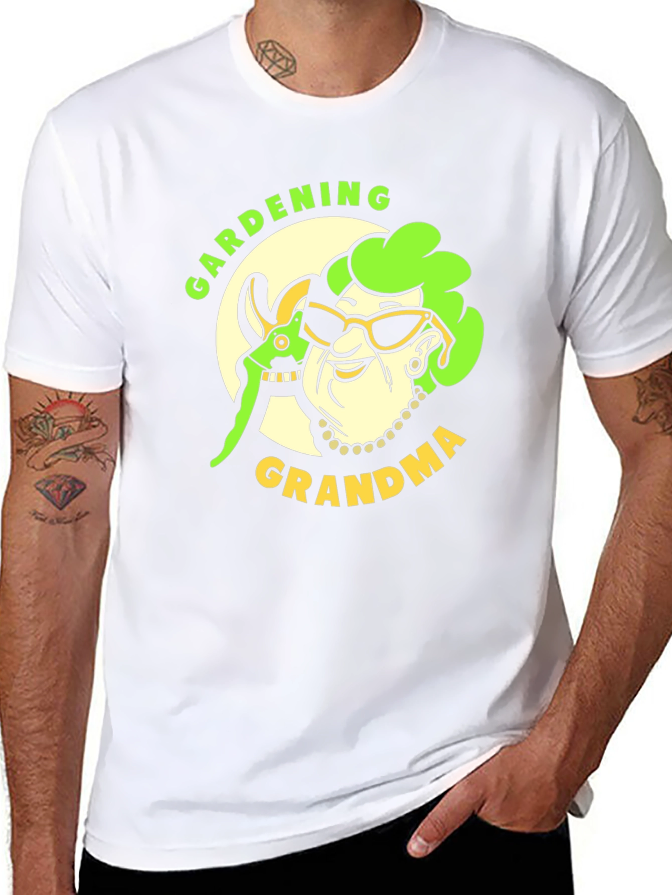 Gardening Grandma Graphic Tee - Black Cotton Shirt