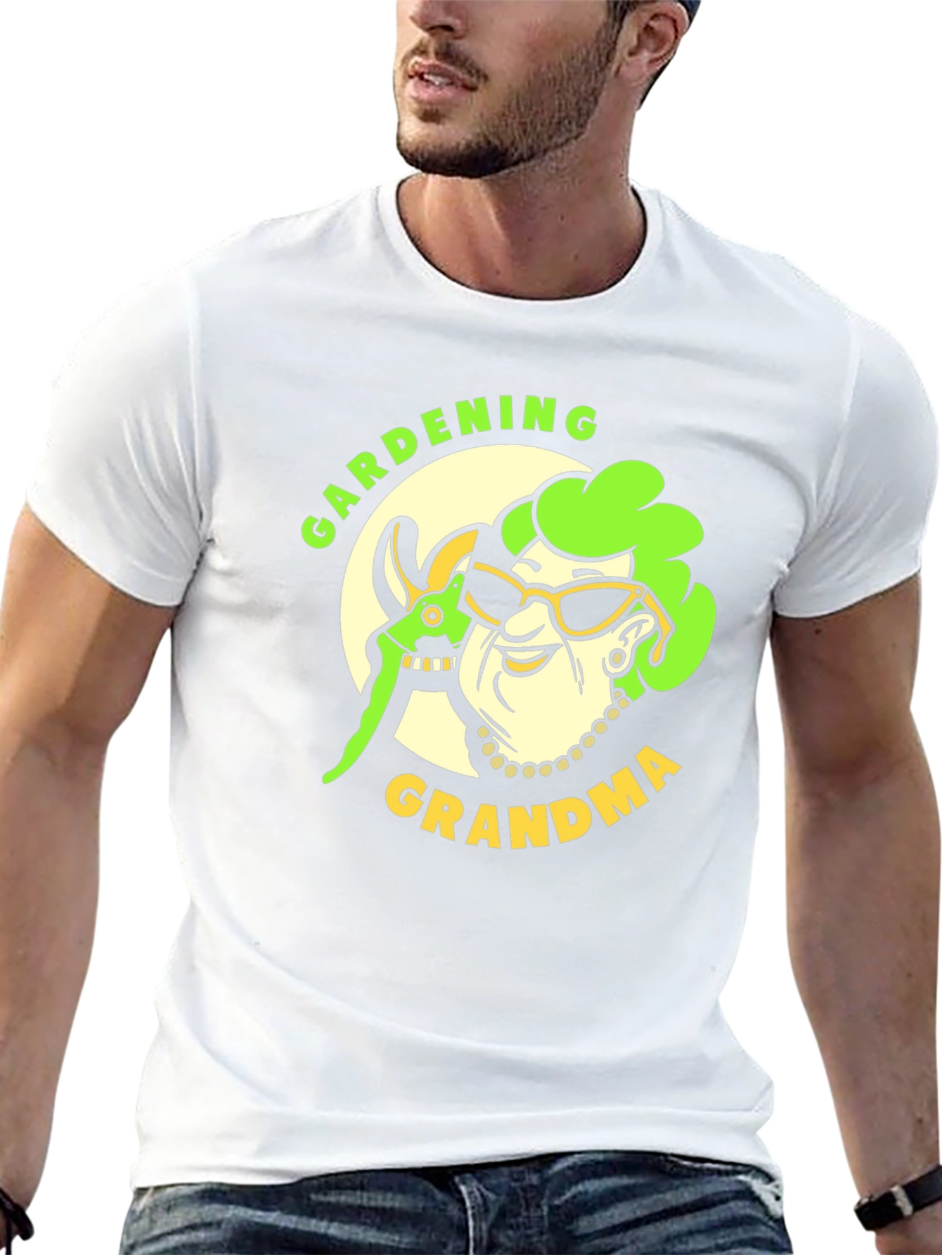 Gardening Grandma Graphic Tee - Black Cotton Shirt