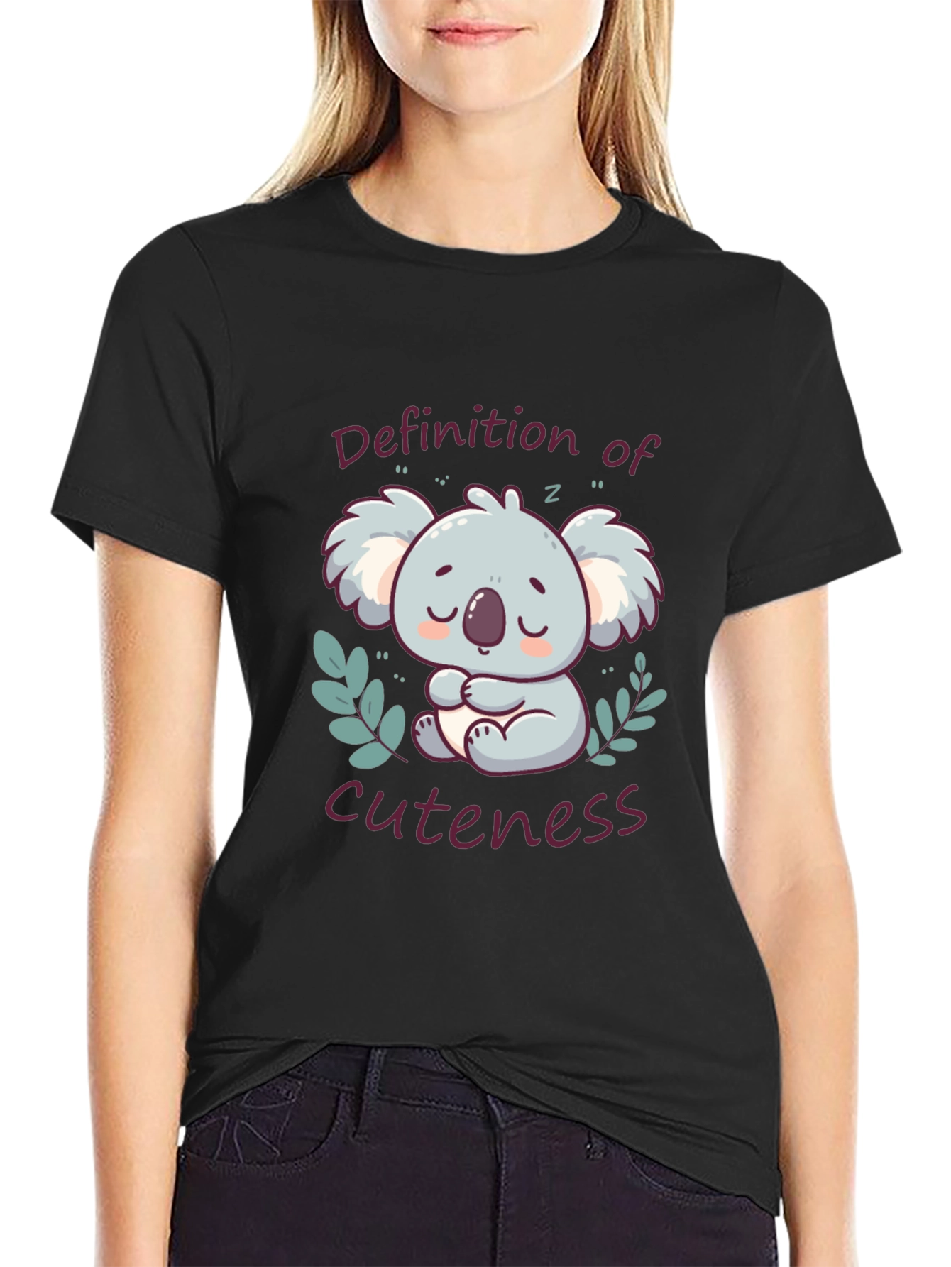 Cute Koala Definition of Cuteness Black T-Shirt