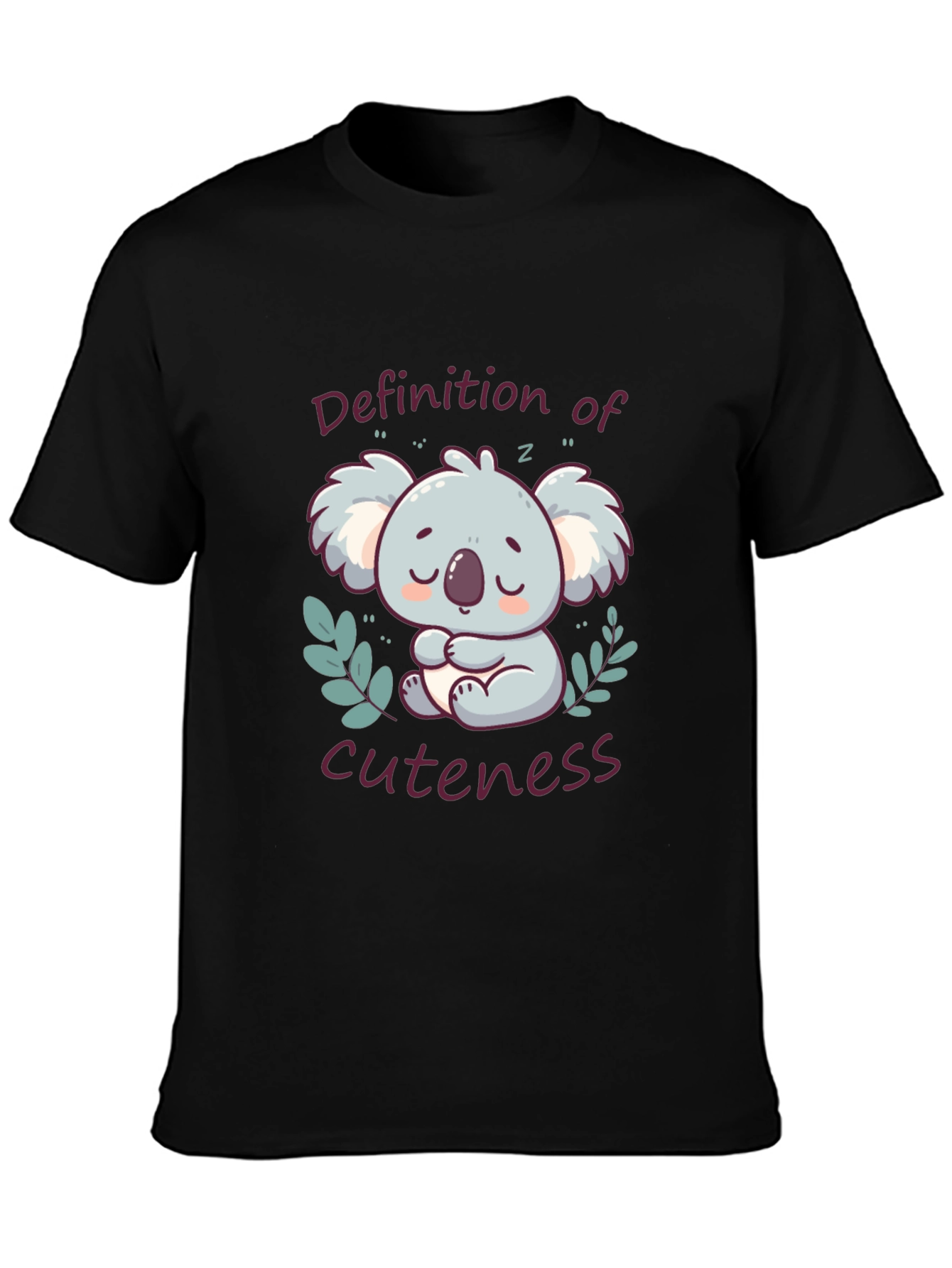 Cute Koala Definition of Cuteness Black T-Shirt