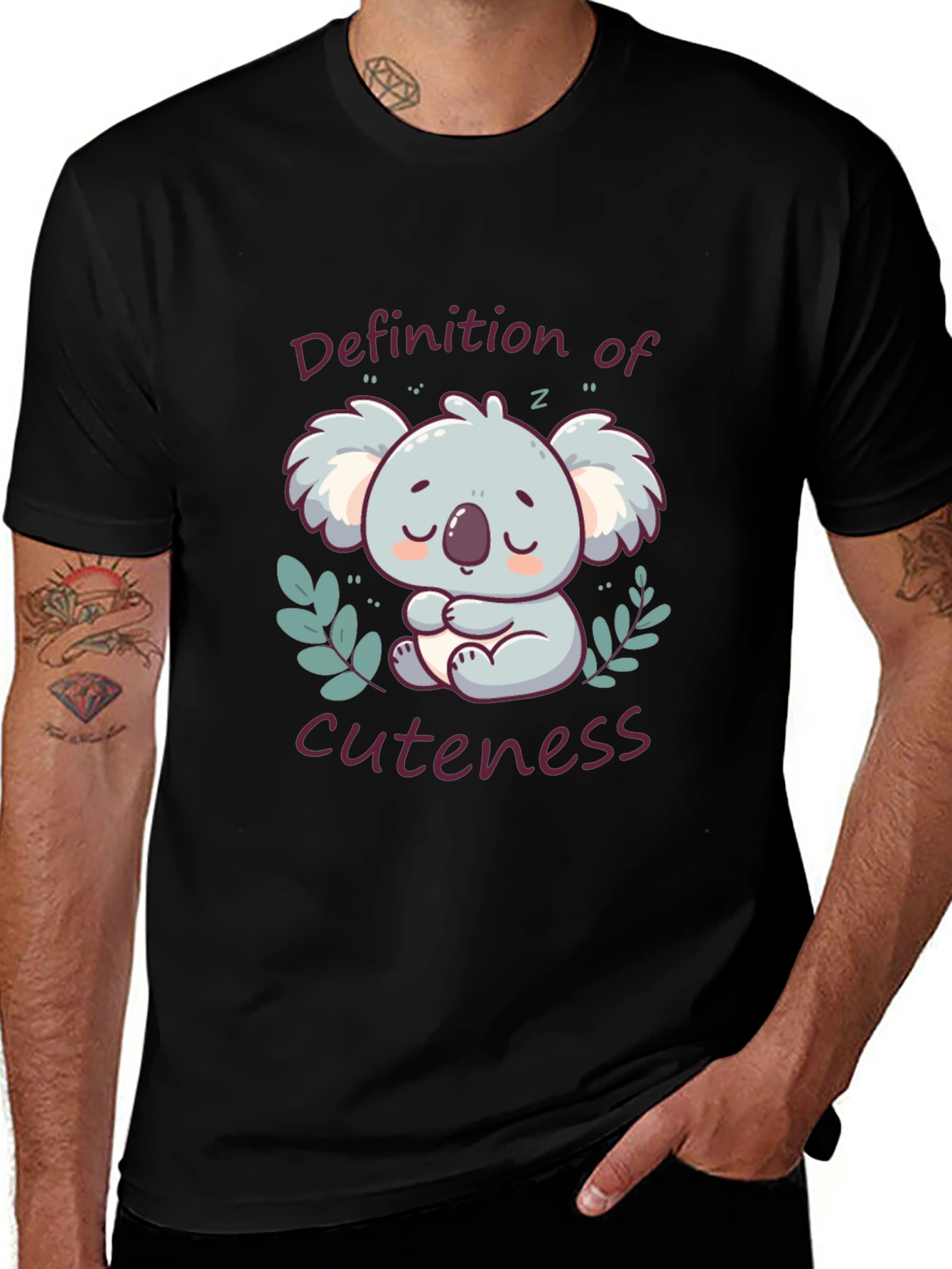Cute Koala Definition of Cuteness Black T-Shirt