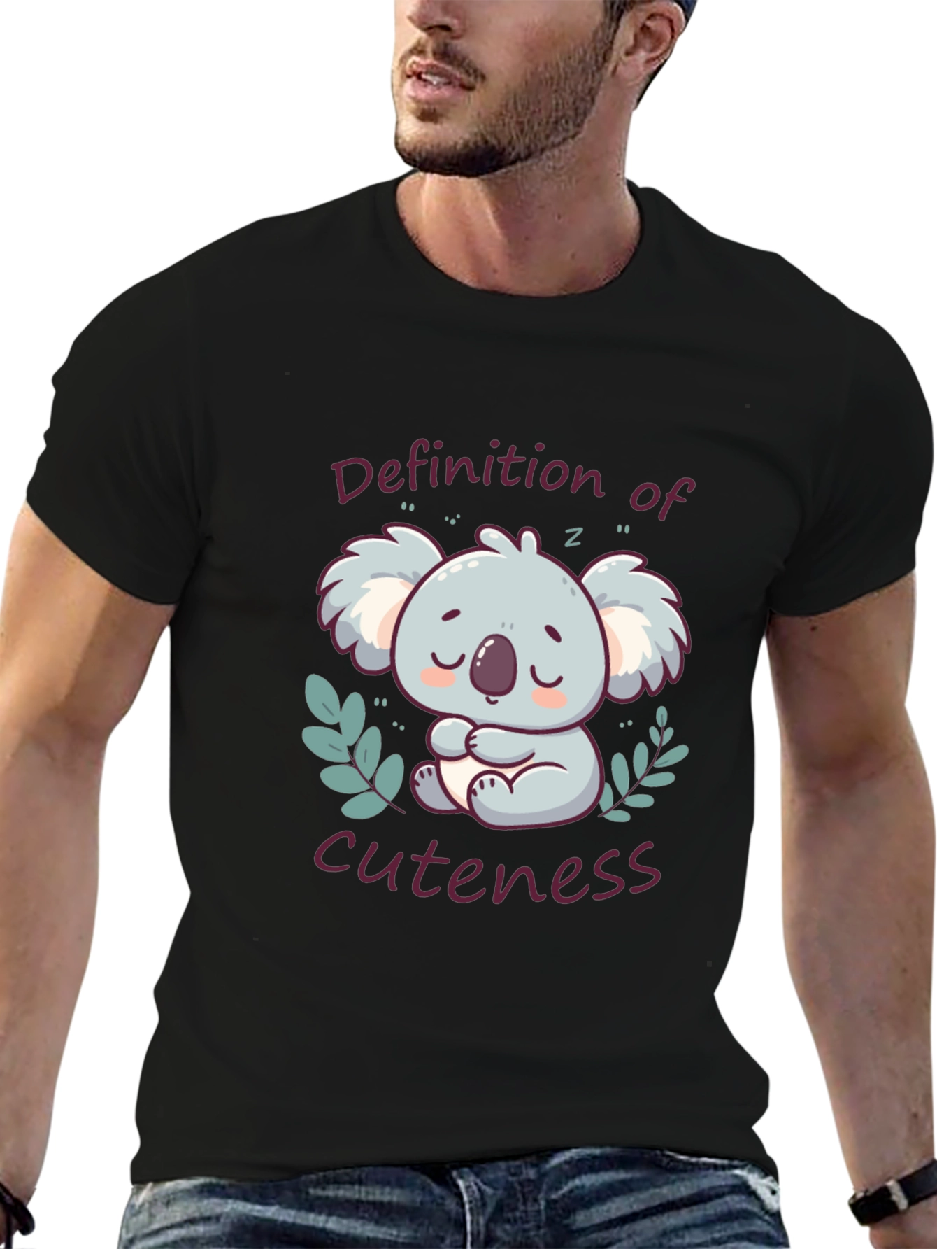Cute Koala Definition of Cuteness Black T-Shirt