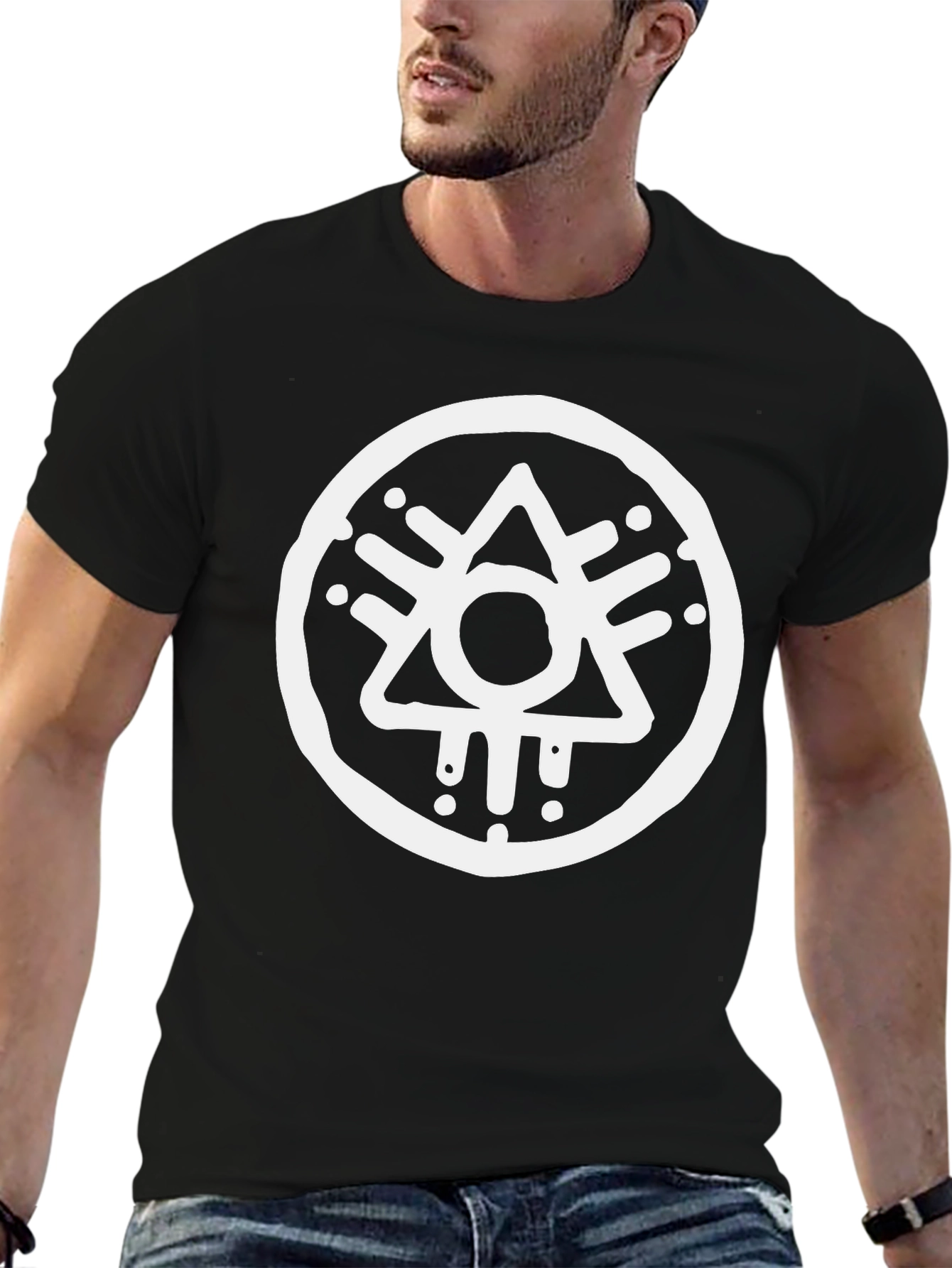 Geometric Symbol Black T-Shirt