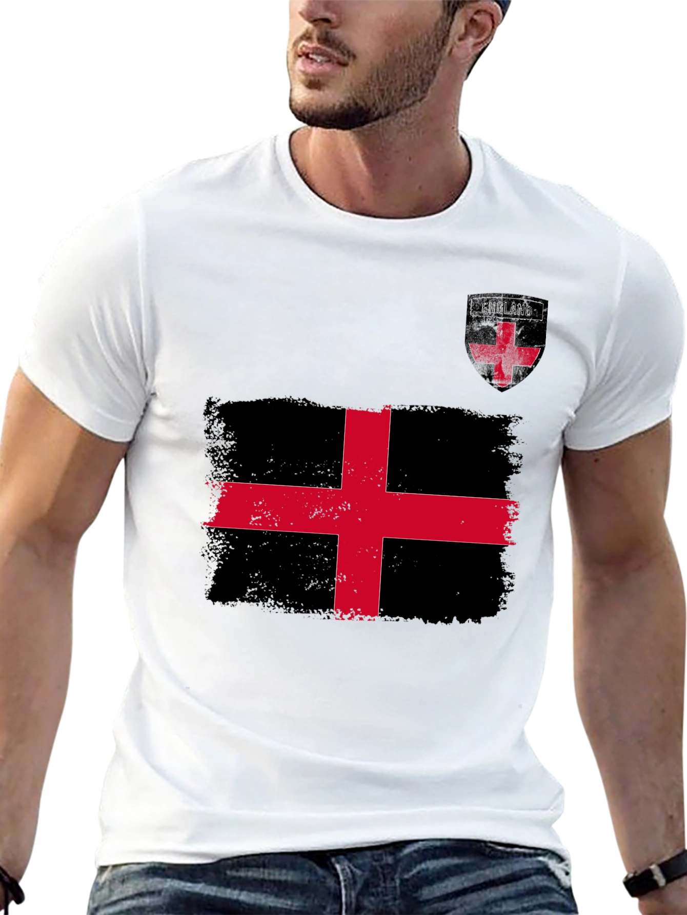 England Flag Graphic T-Shirt - Black