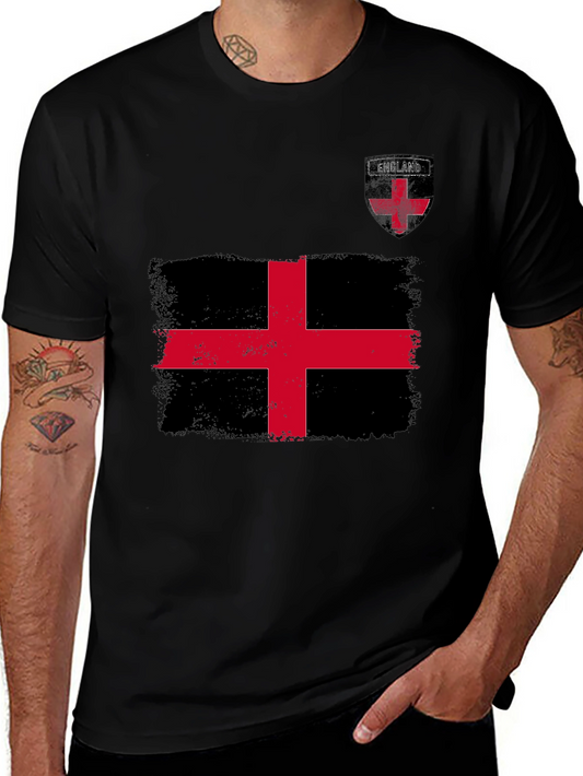 England Flag Graphic T-Shirt - Black