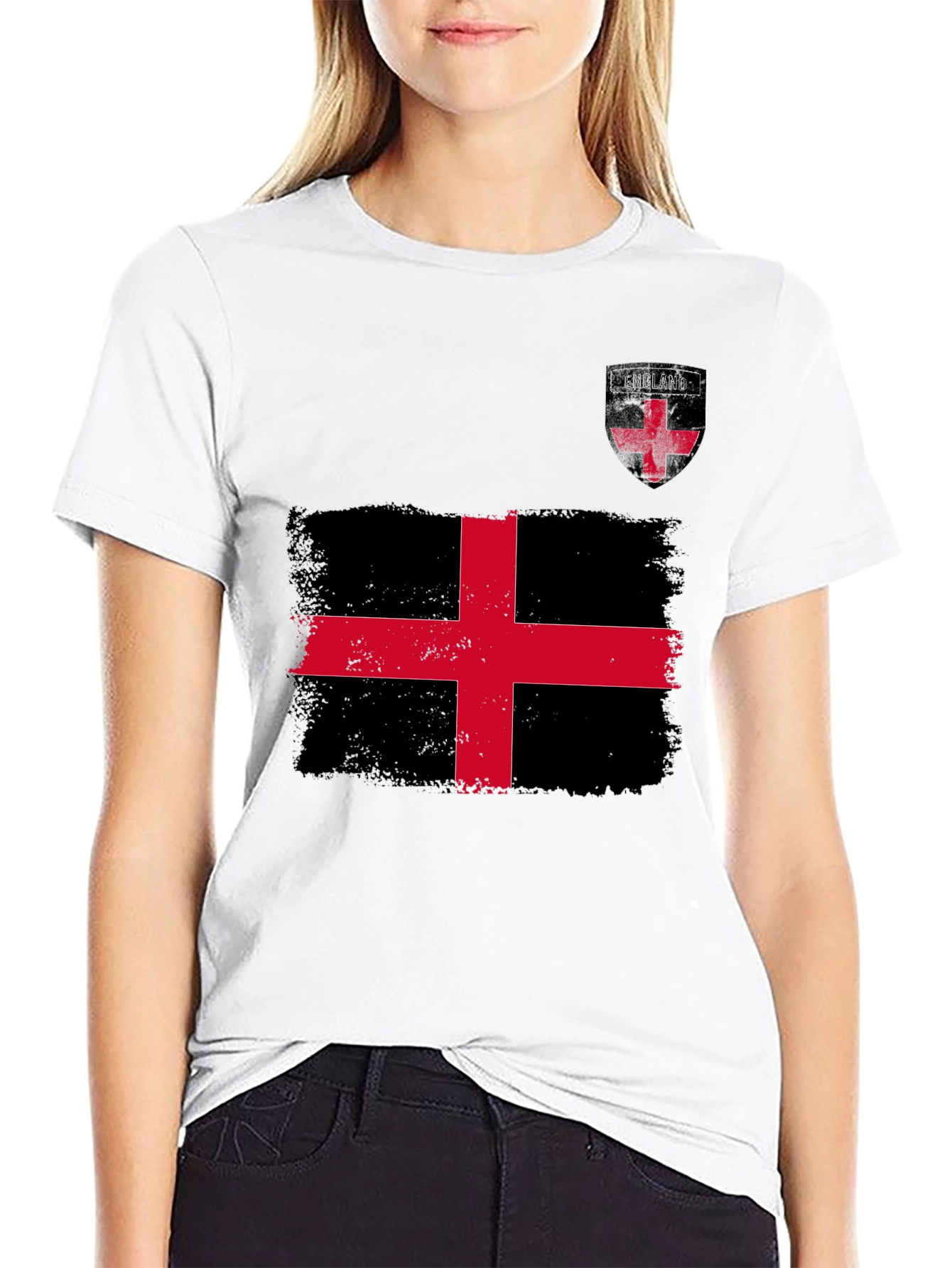 England Flag Graphic T-Shirt - Black
