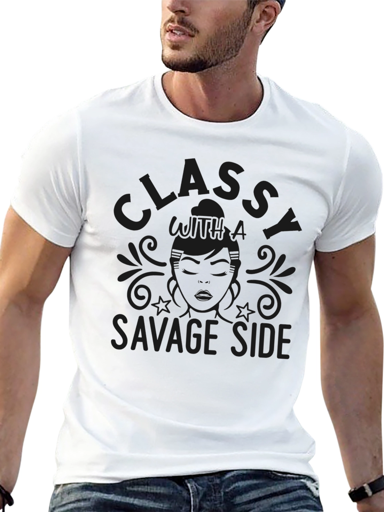 Classy With A Savage Side Graphic T-Shirt - Black