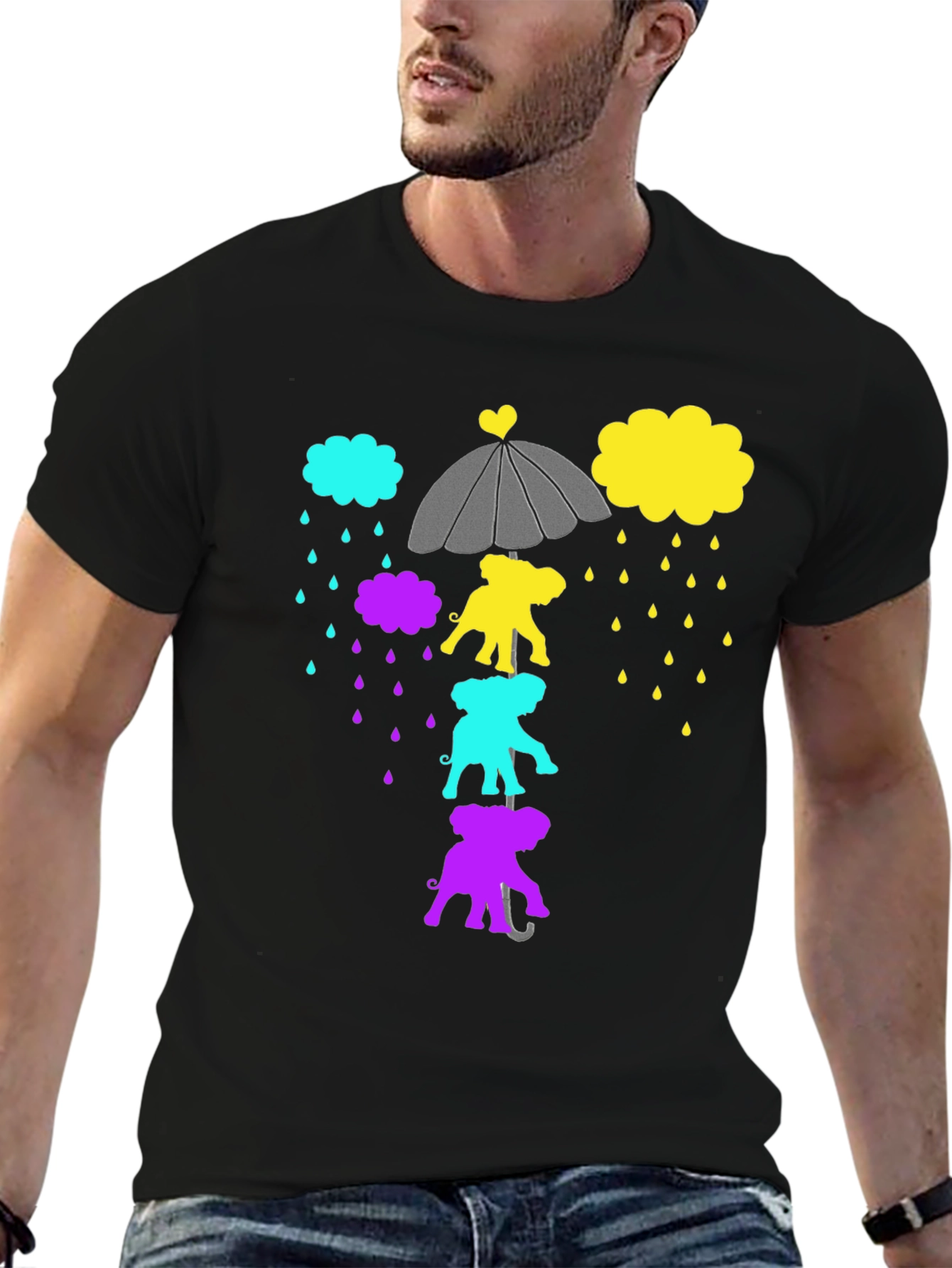 Elephant Rain Black Graphic Tee