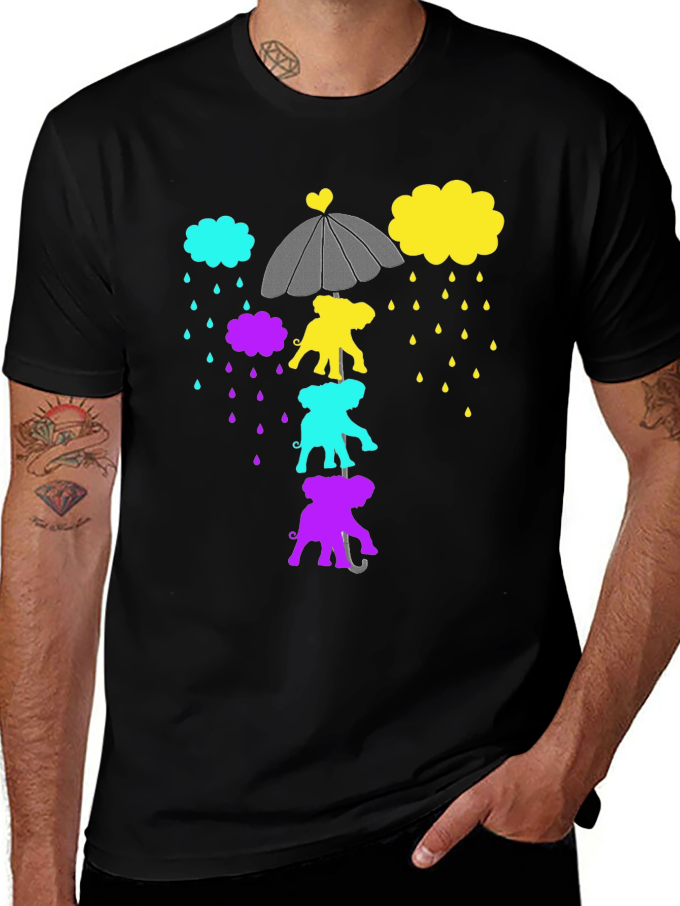 Elephant Rain Black Graphic Tee