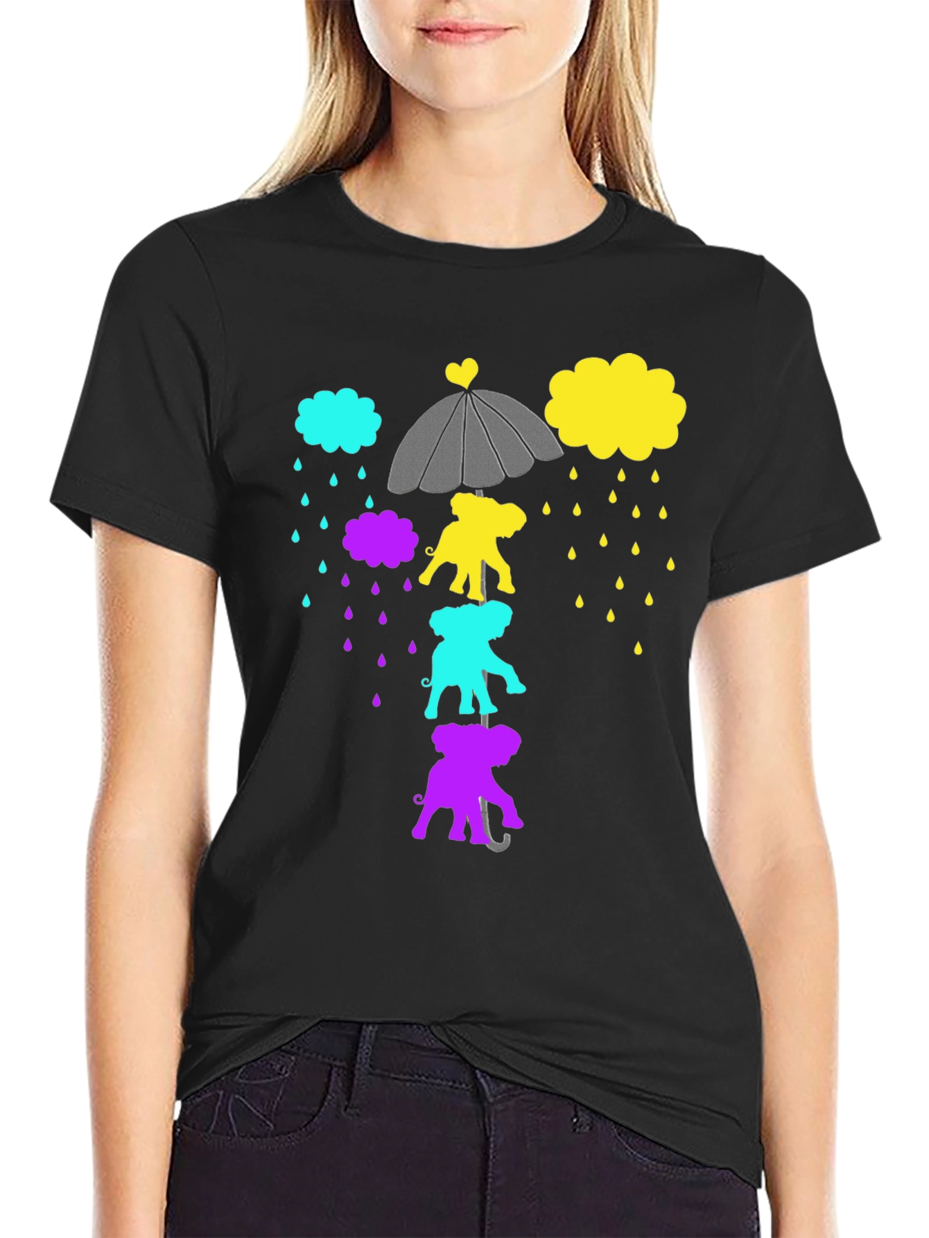 Elephant Rain Black Graphic Tee