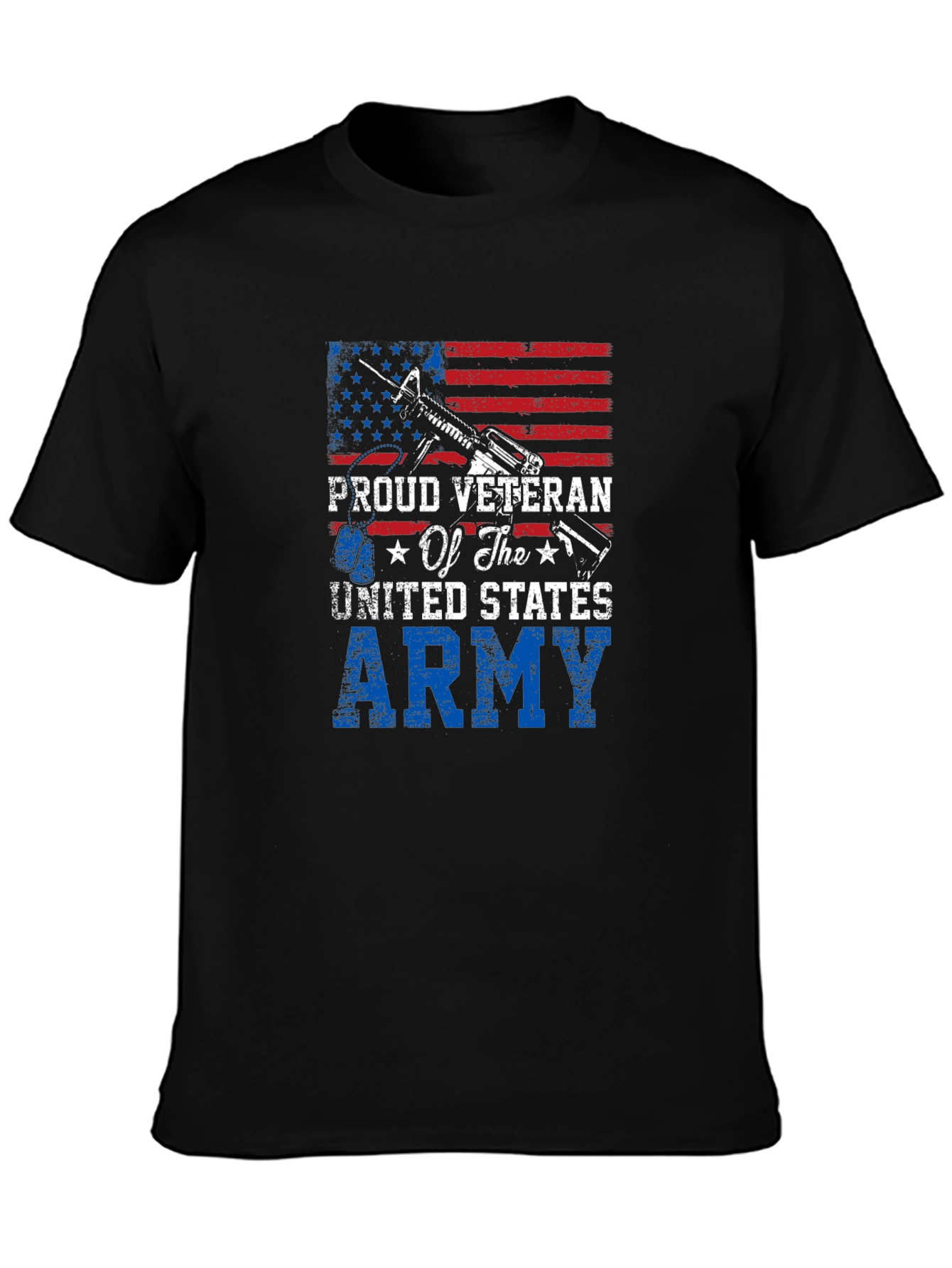 Proud Veteran Army T-Shirt Patriotic USA Flag