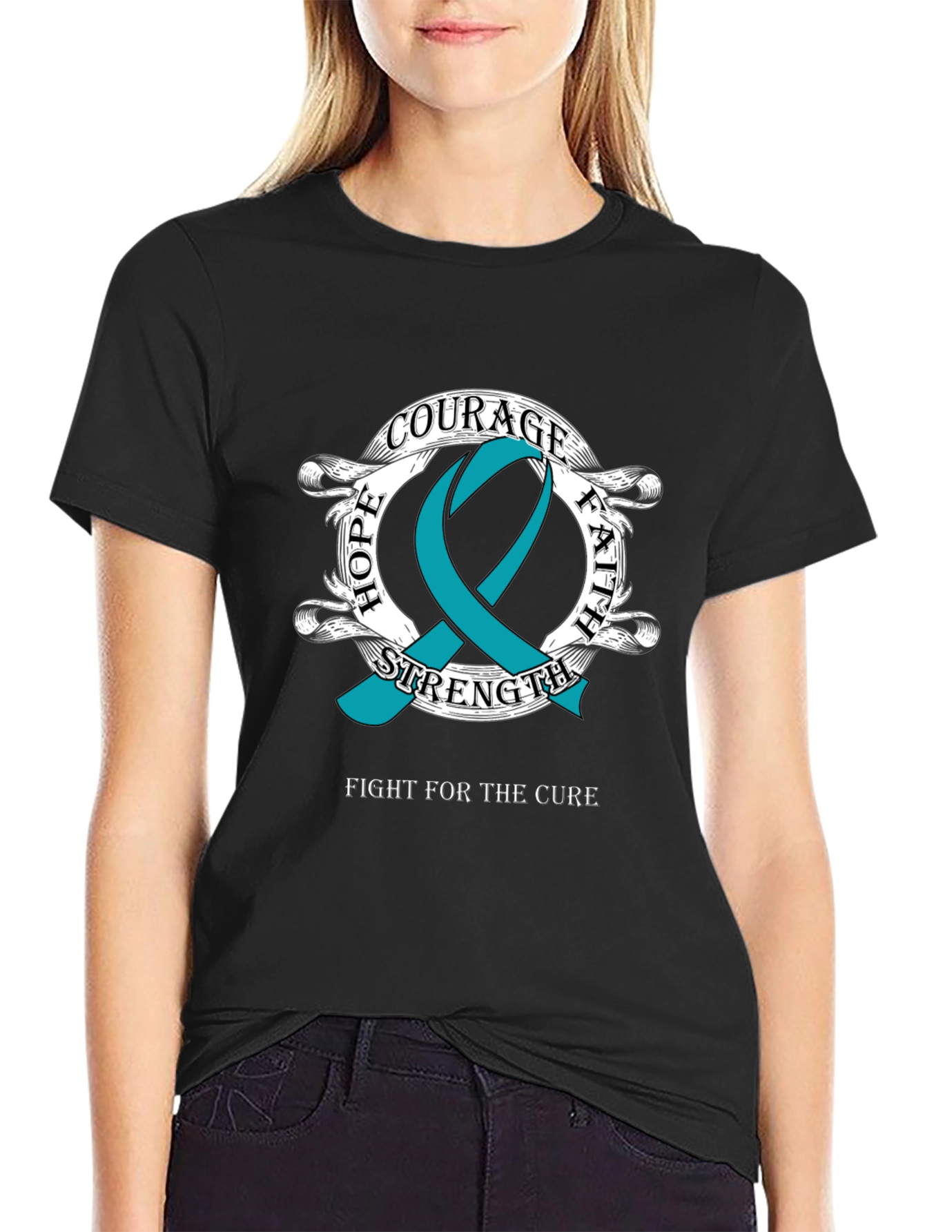 Courage Hope Faith Cancer Awareness T-Shirt