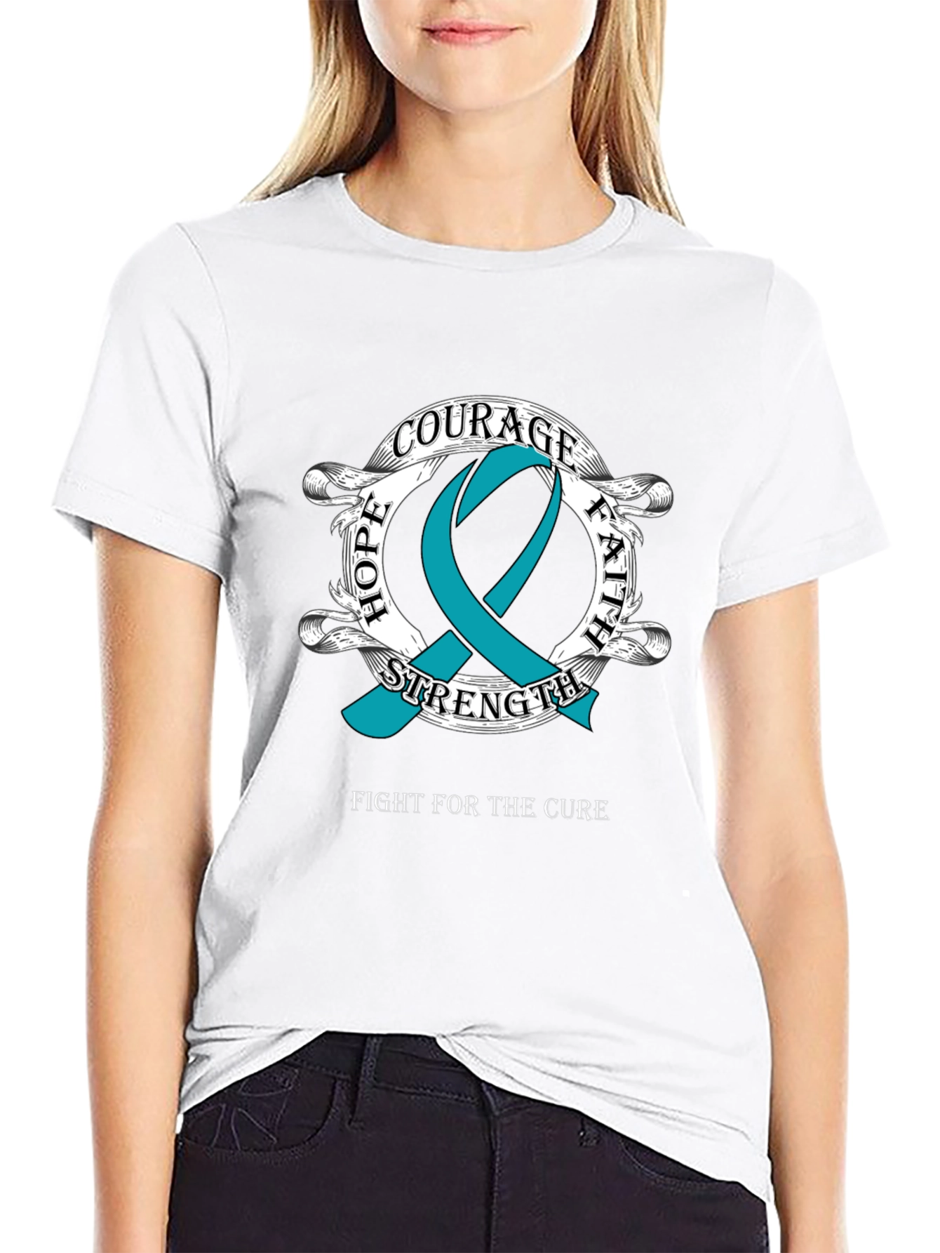 Courage Hope Faith Cancer Awareness T-Shirt