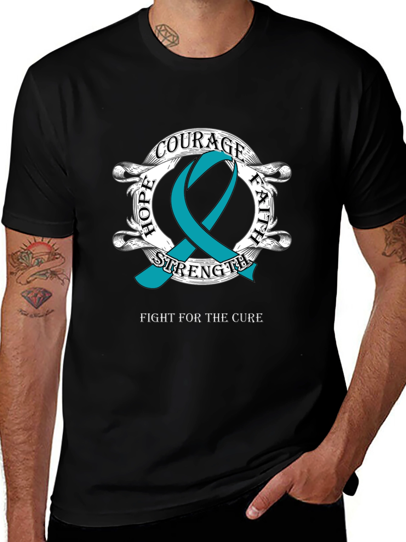 Courage Hope Faith Cancer Awareness T-Shirt