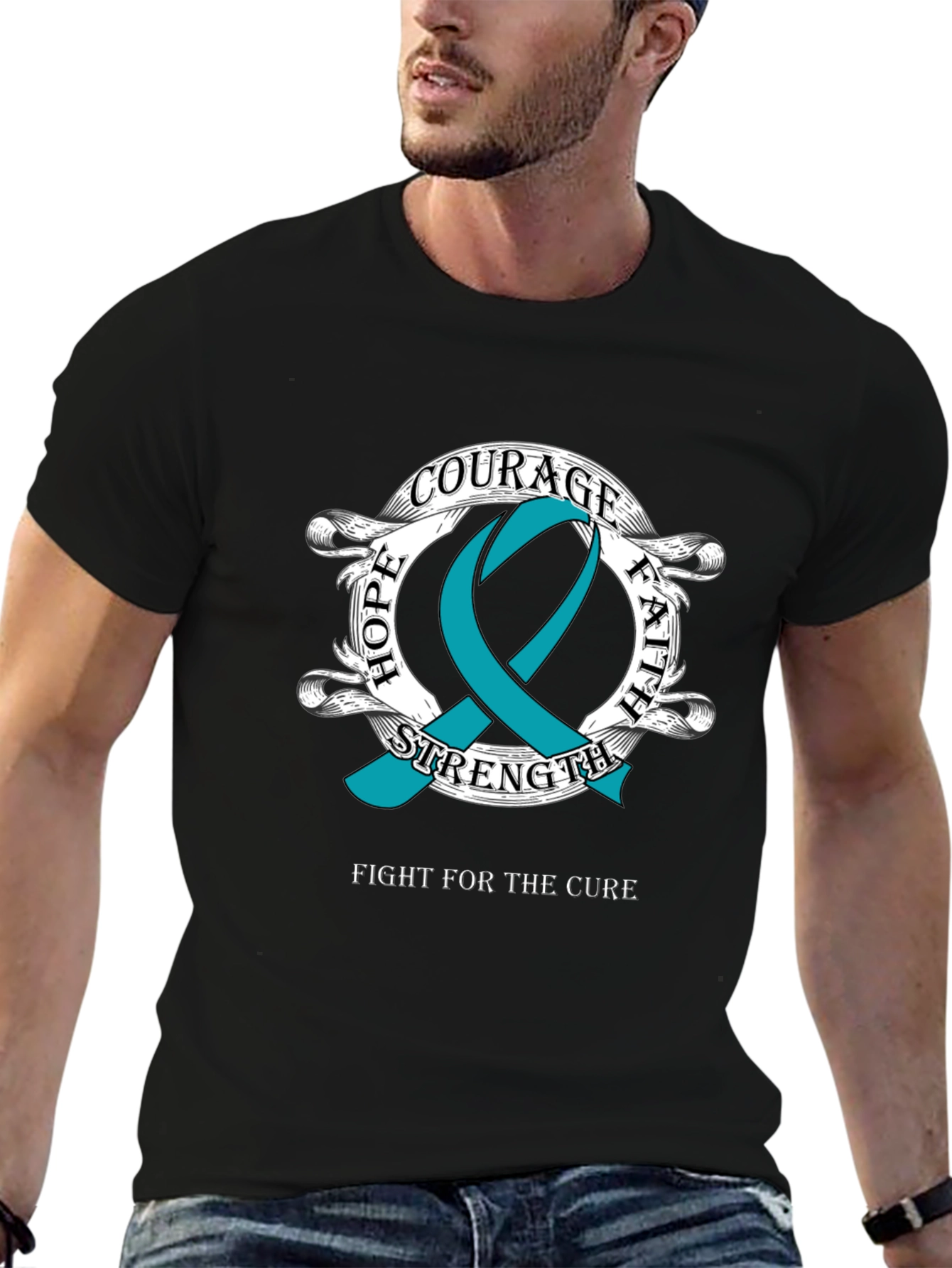 Courage Hope Faith Cancer Awareness T-Shirt