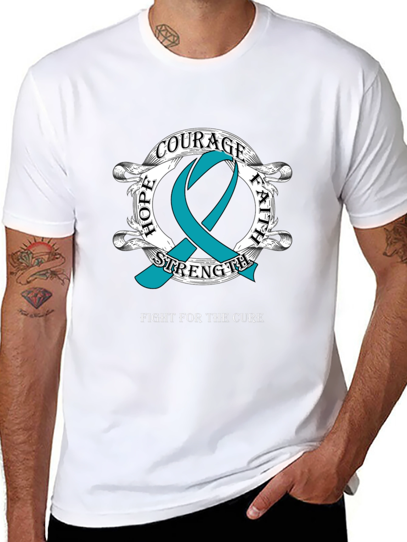 Courage Hope Faith Cancer Awareness T-Shirt