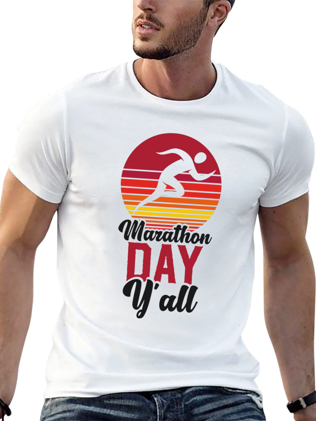 Marathon Day Yall Running Graphic Tee