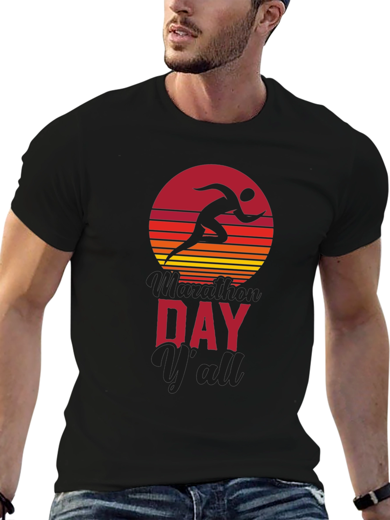 Marathon Day Yall Running Graphic Tee