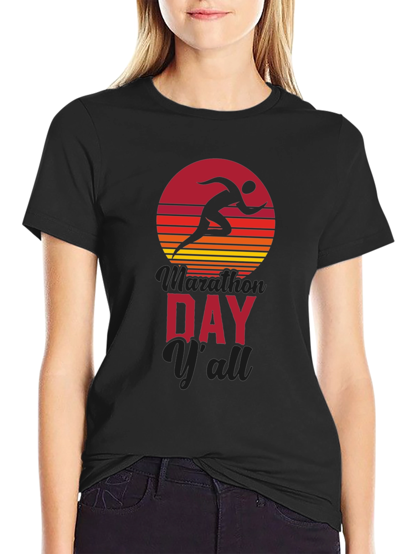 Marathon Day Yall Running Graphic Tee
