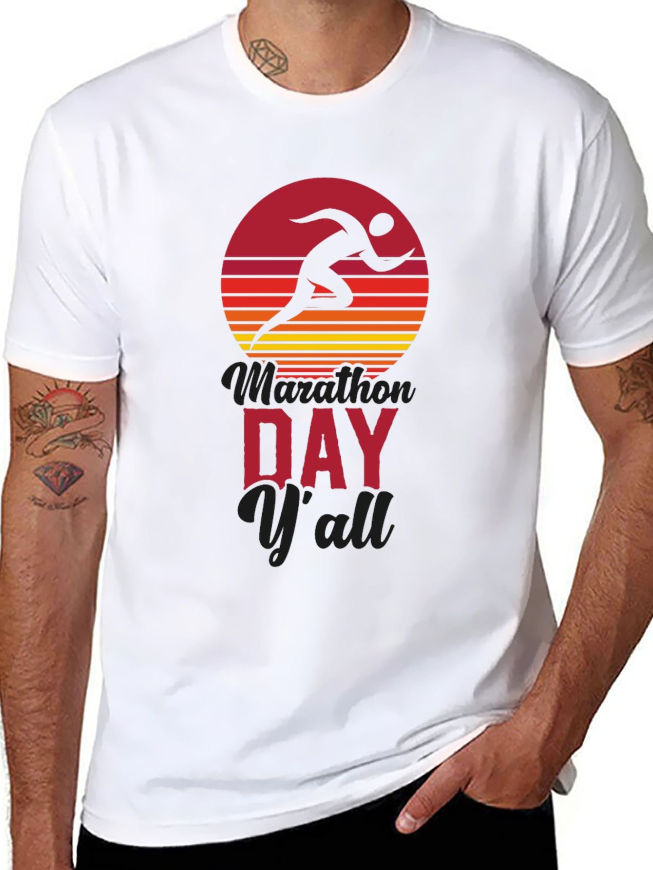 Marathon Day Yall Running Graphic Tee