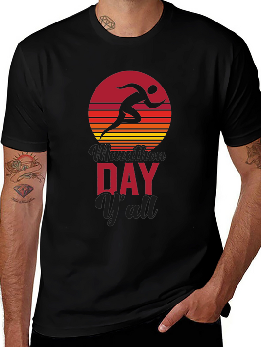 Marathon Day Yall Running Graphic Tee