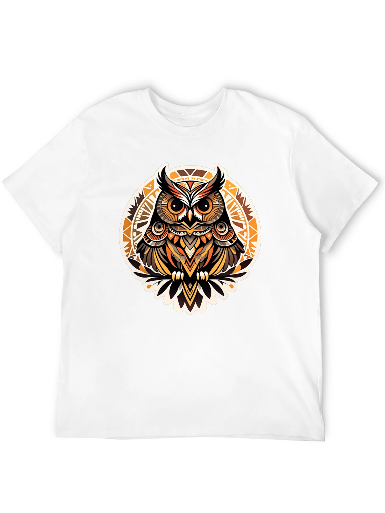 Stylish Owl Graphic Print Black T-Shirt