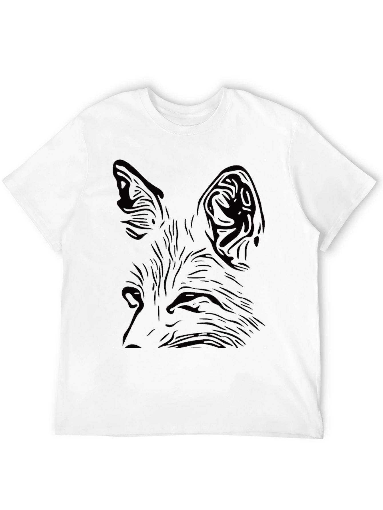 Mens Black Fox Graphic Print T-Shirt