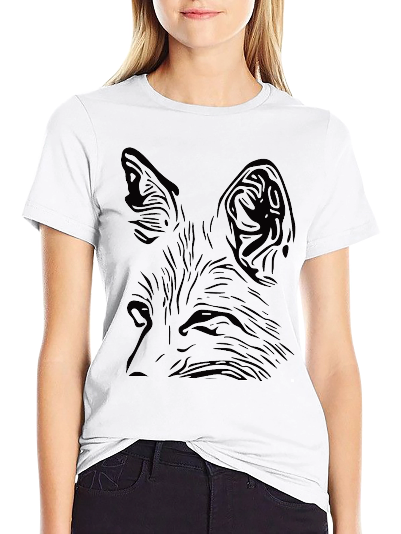 Mens Black Fox Graphic Print T-Shirt