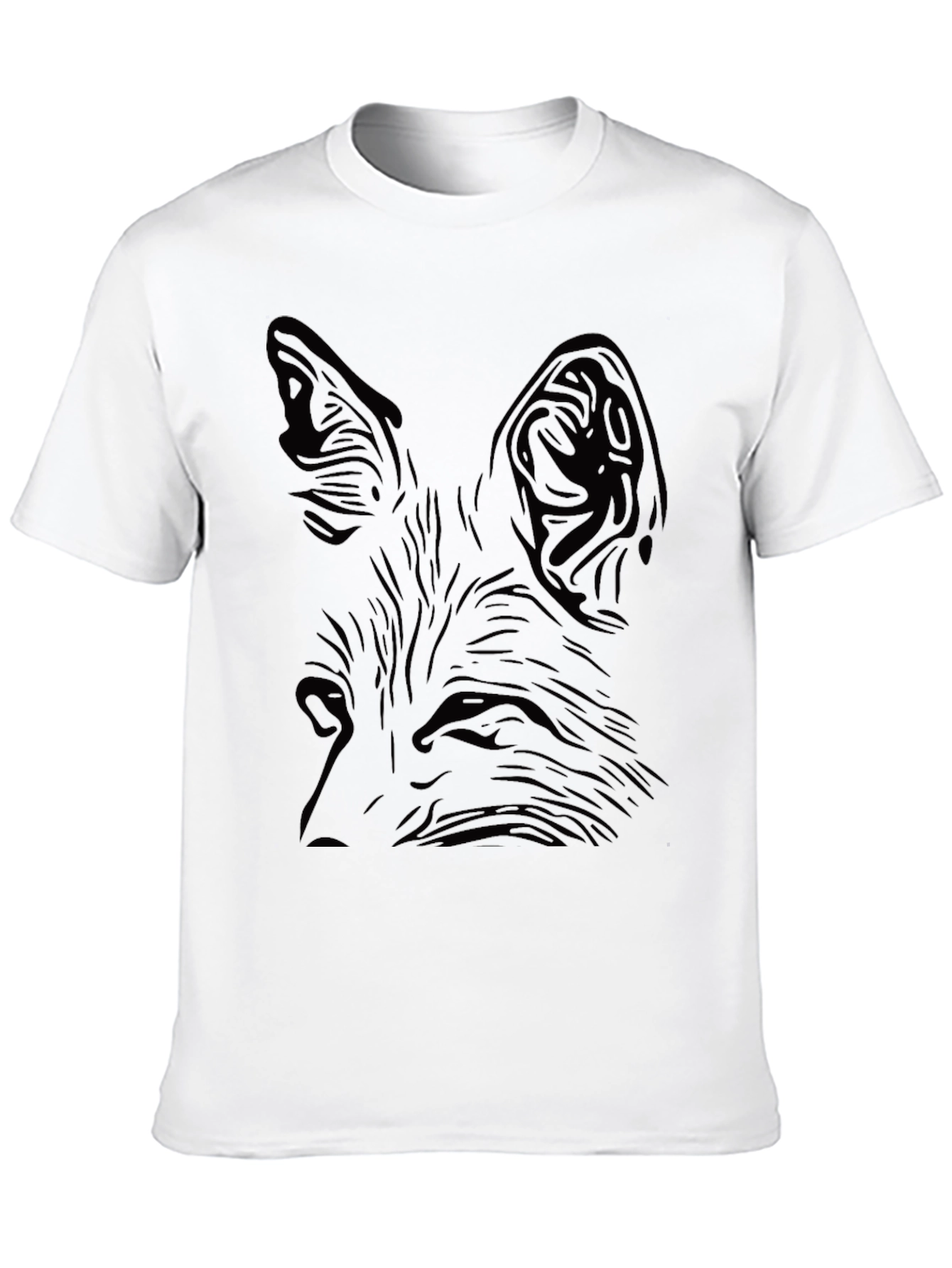 Mens Black Fox Graphic Print T-Shirt