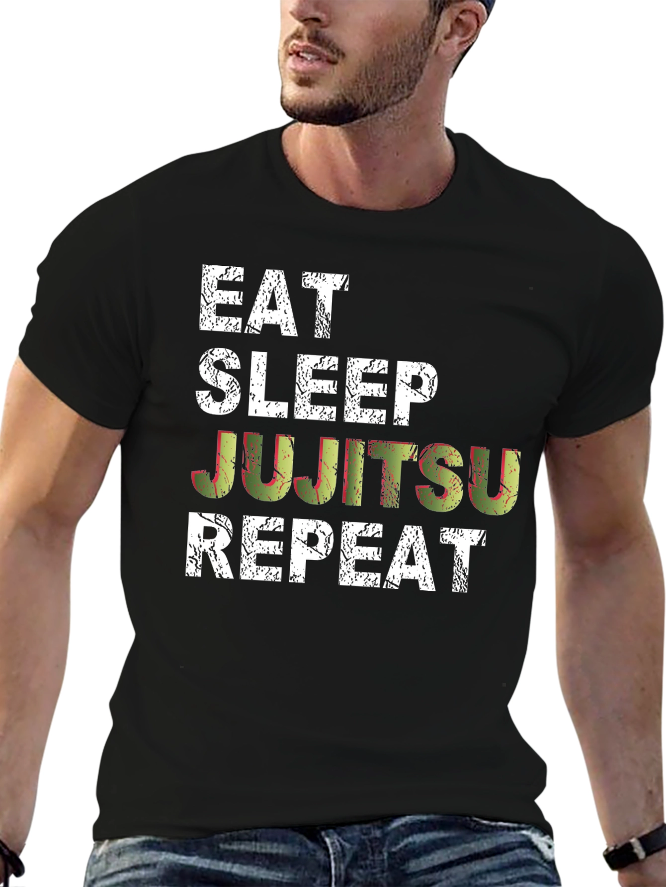 Eat Sleep Jujitsu Repeat Graphic T-Shirt