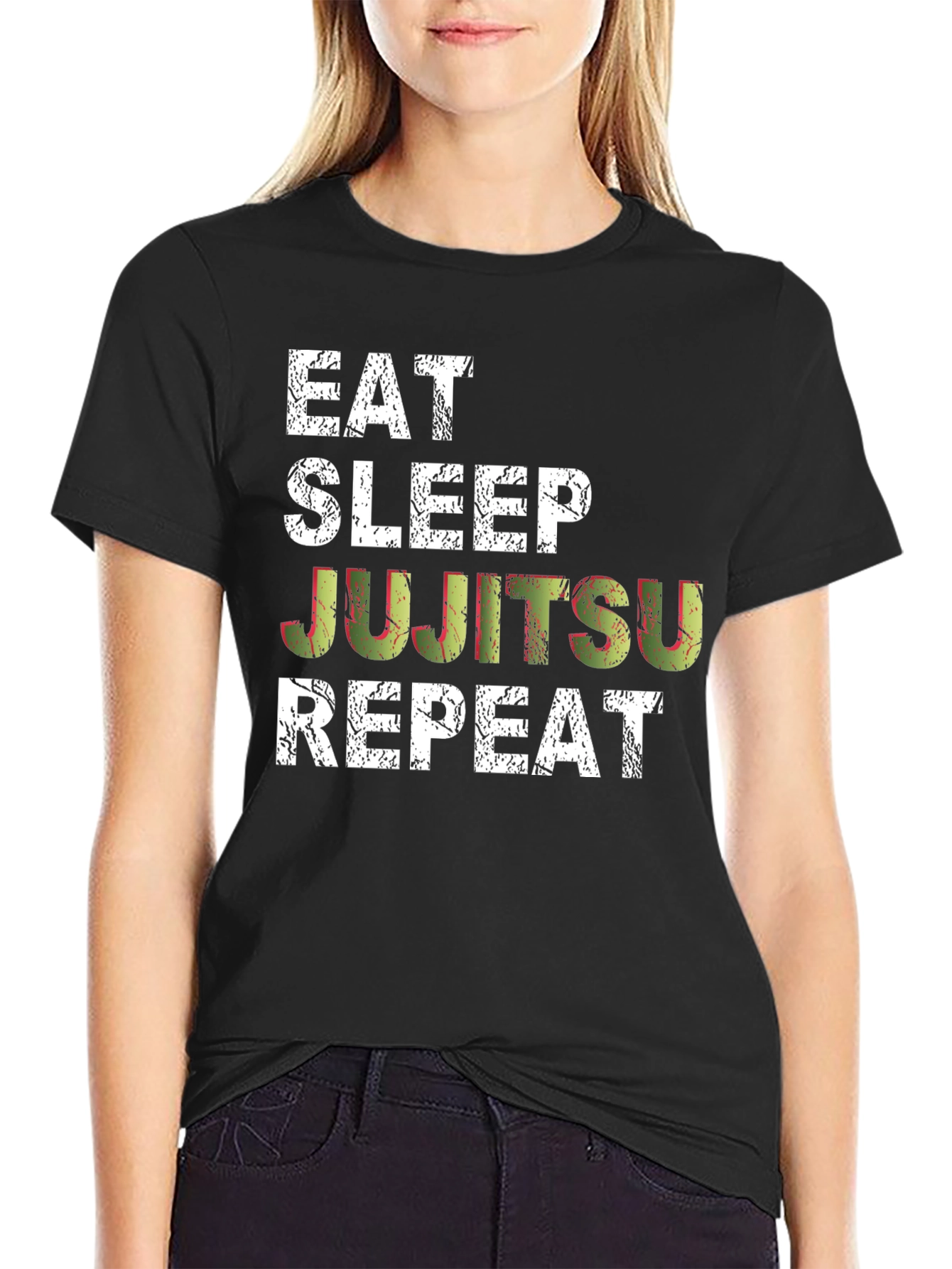 Eat Sleep Jujitsu Repeat Graphic T-Shirt