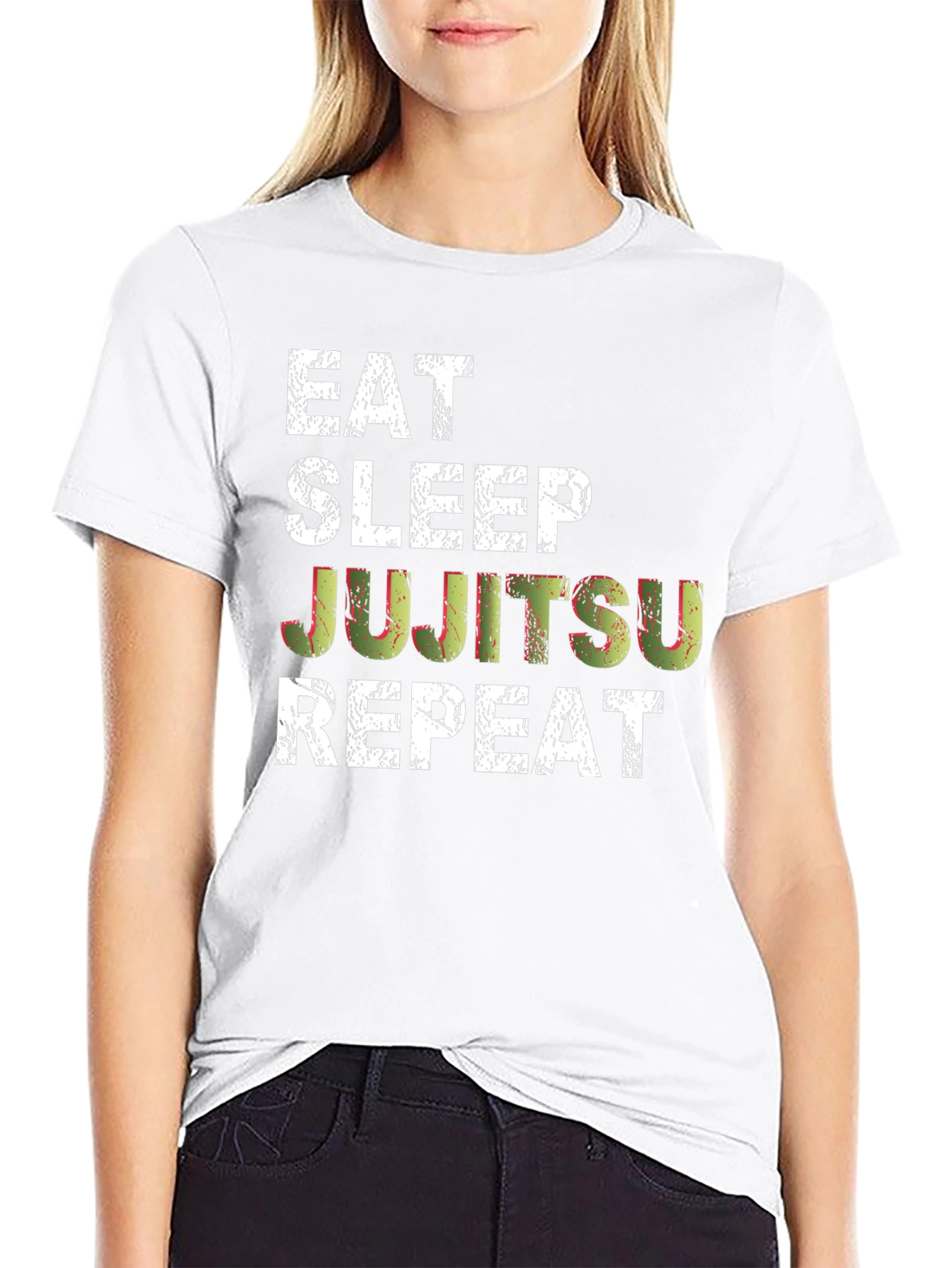 Eat Sleep Jujitsu Repeat Graphic T-Shirt