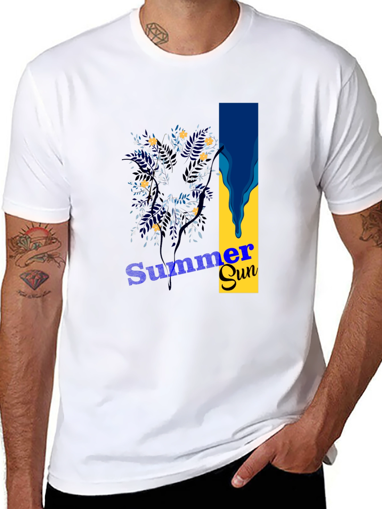 Summer Sun Graphic Tee - Stylish Mens Black T-Shirt