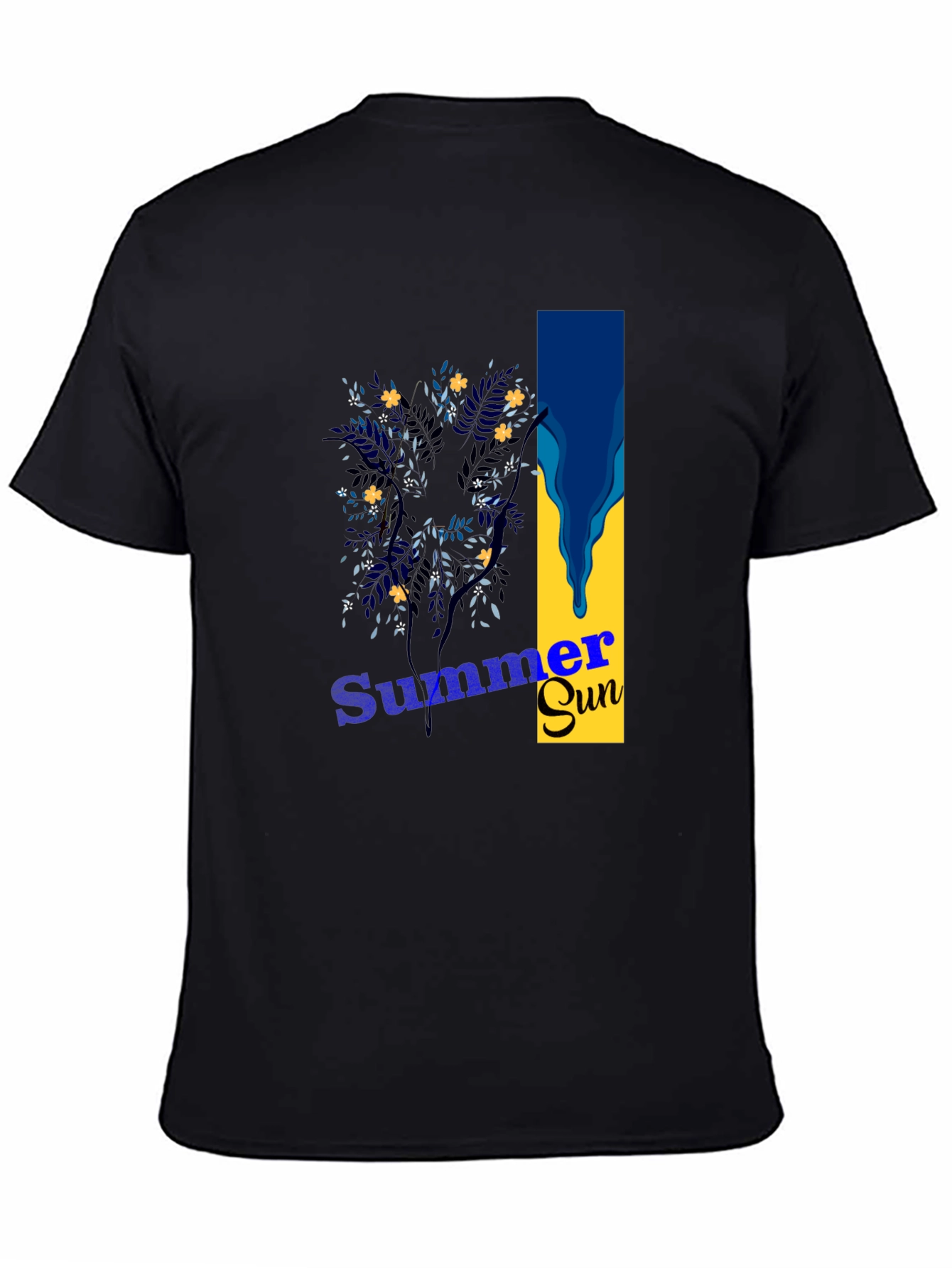 Summer Sun Graphic Tee - Stylish Mens Black T-Shirt