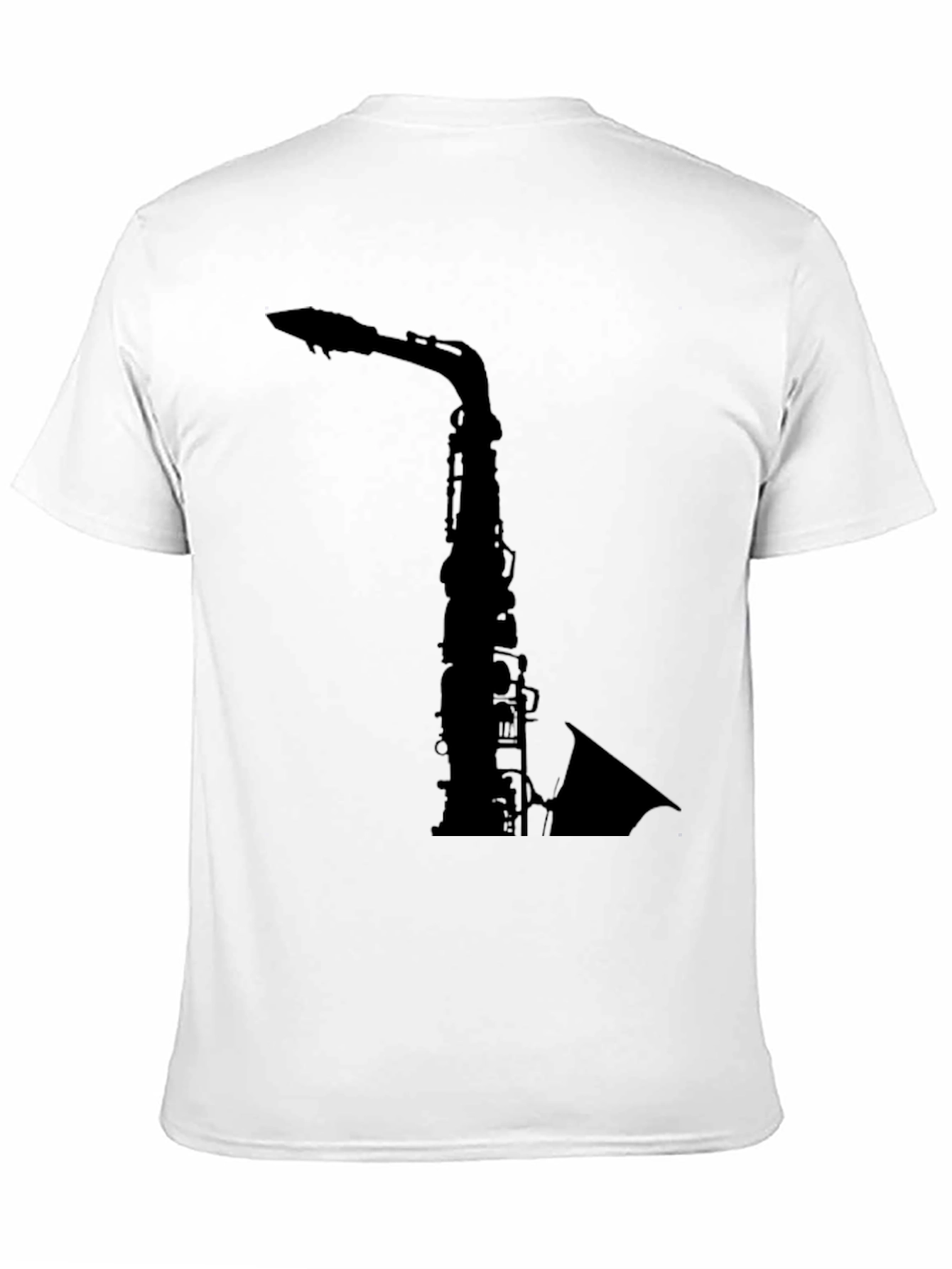 Saxophone Graphic Tee - Black Cotton T-Shirt