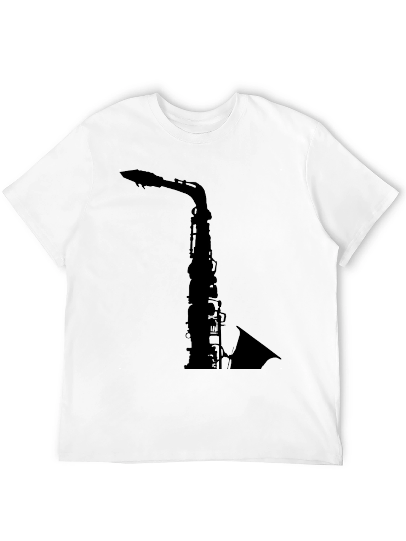 Saxophone Graphic Tee - Black Cotton T-Shirt