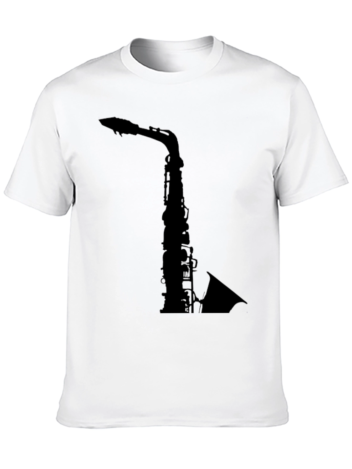 Saxophone Graphic Tee - Black Cotton T-Shirt