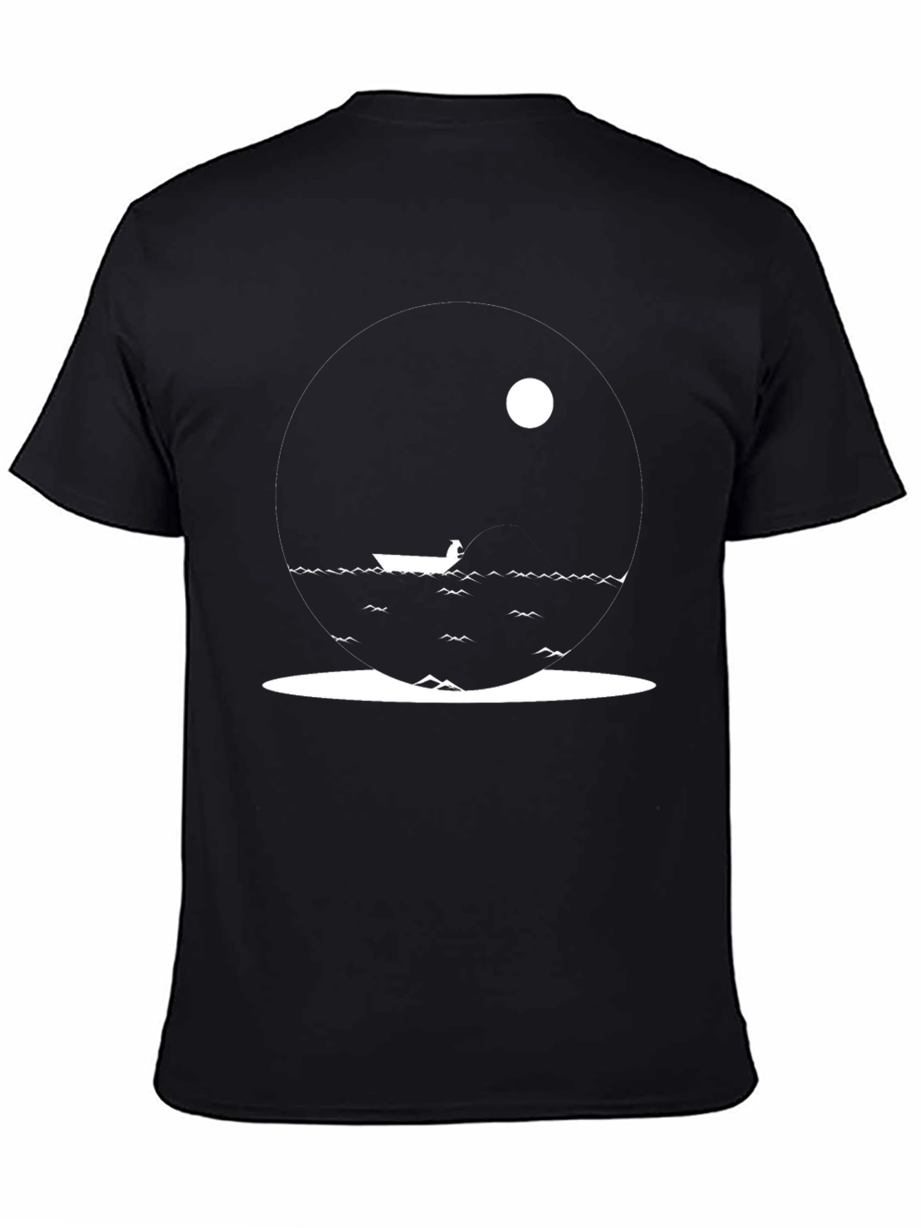 Minimalist Fishing Boat Graphic Tee