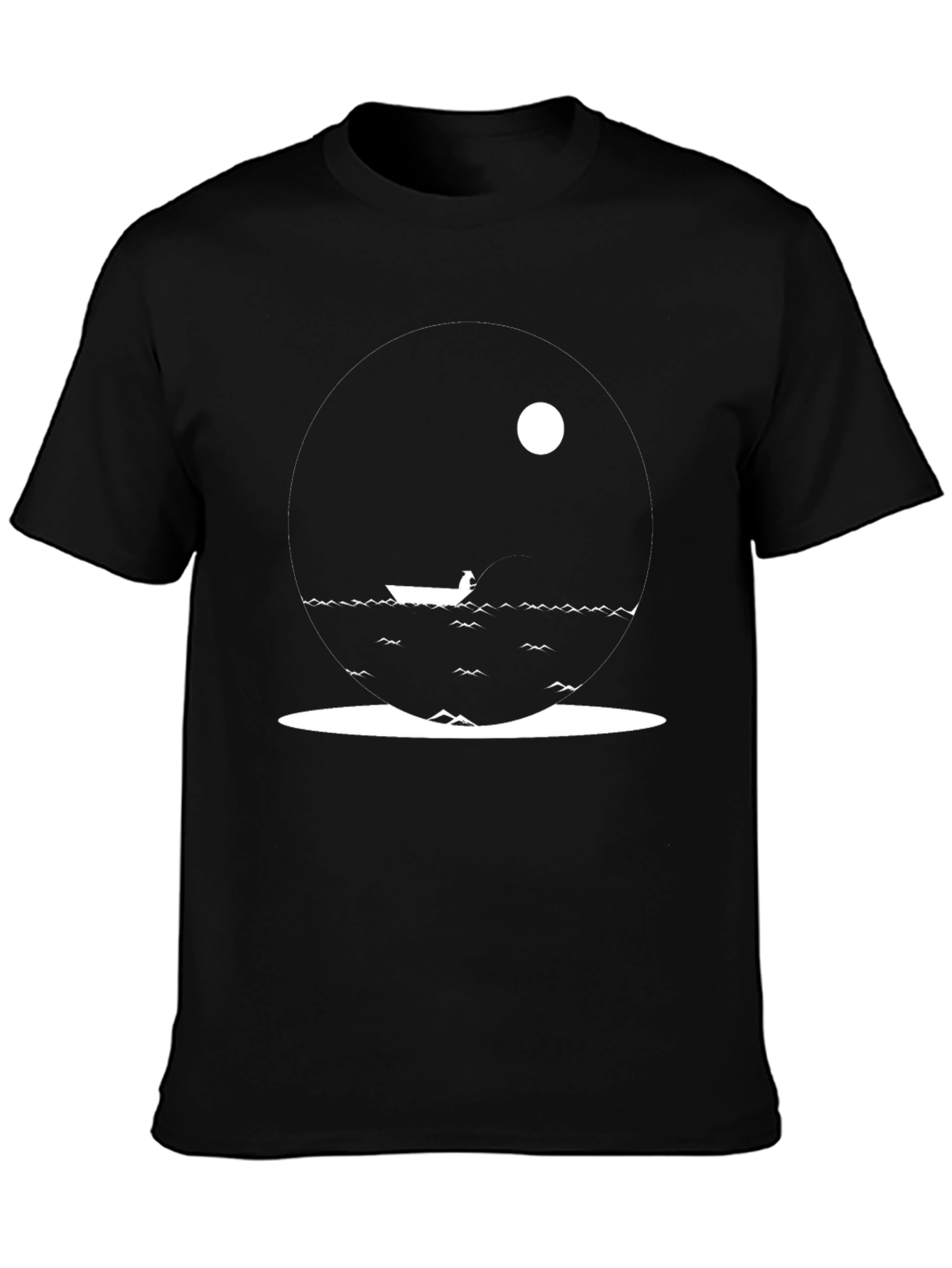 Minimalist Fishing Boat Graphic Tee