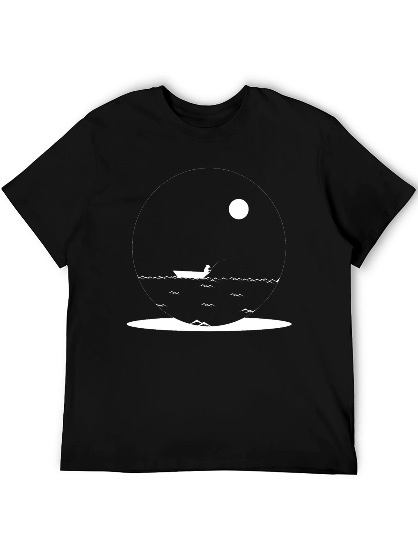 Minimalist Fishing Boat Graphic Tee