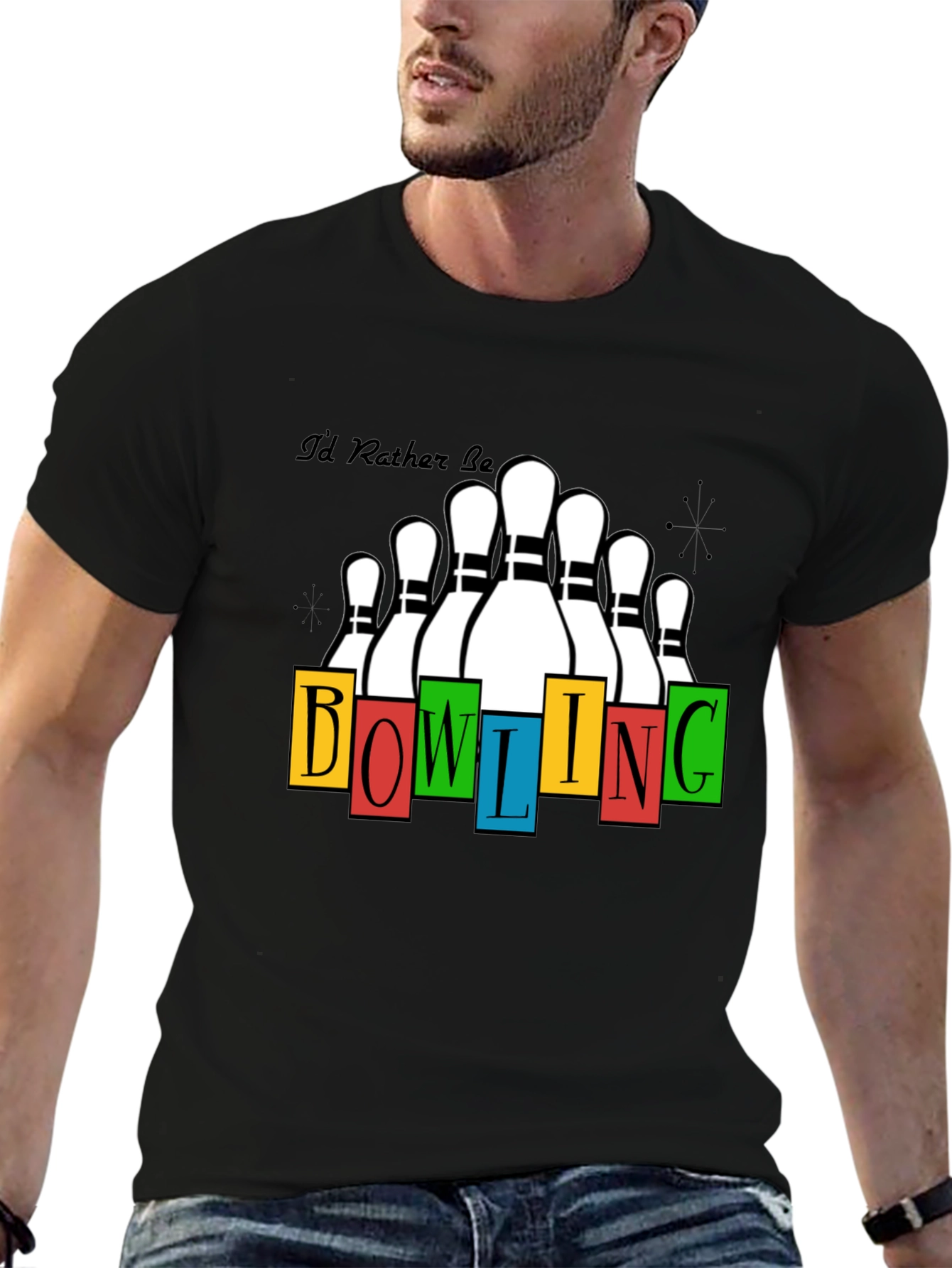 Bowling T-Shirt - Id Rather Be Bowling Design
