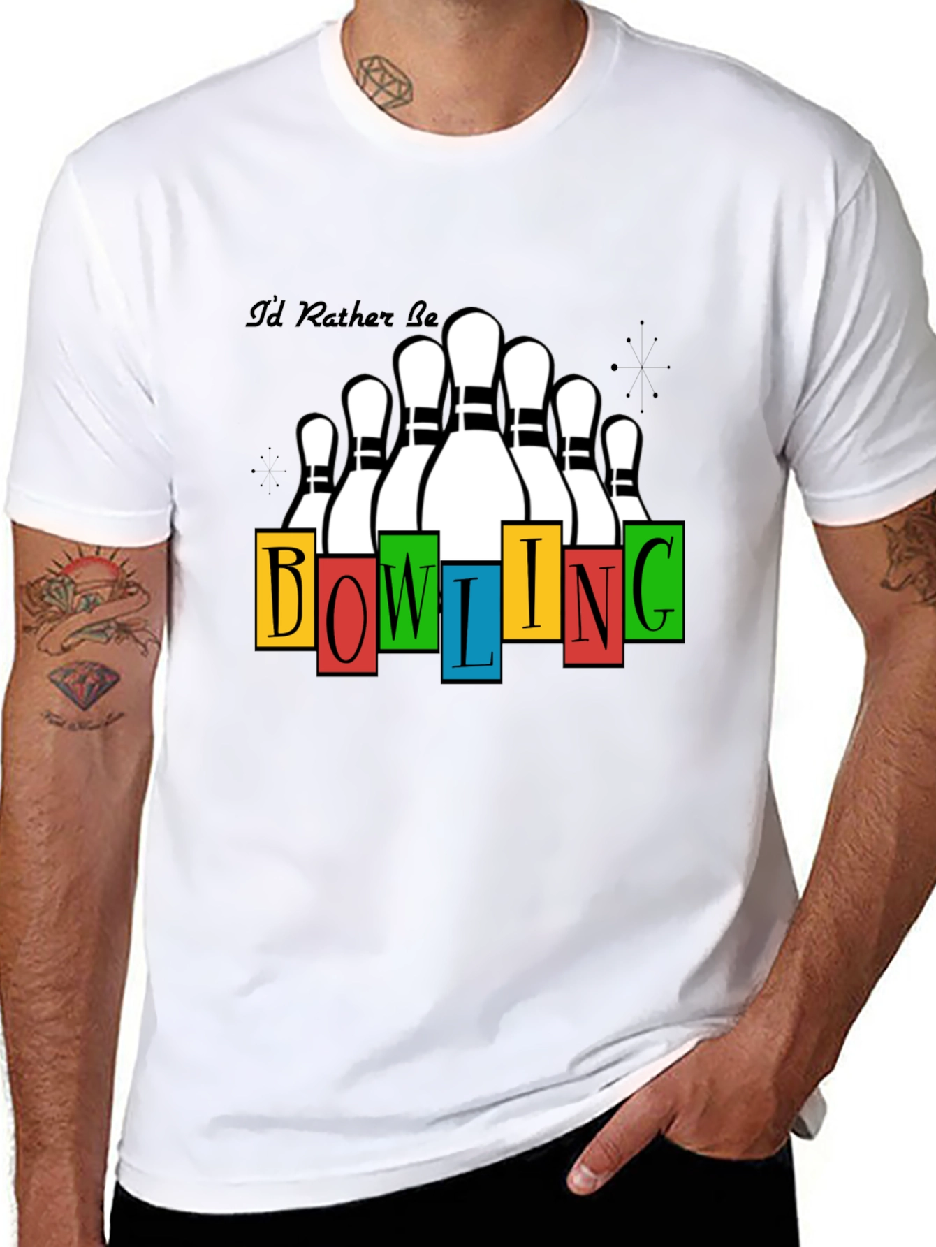Bowling T-Shirt - Id Rather Be Bowling Design