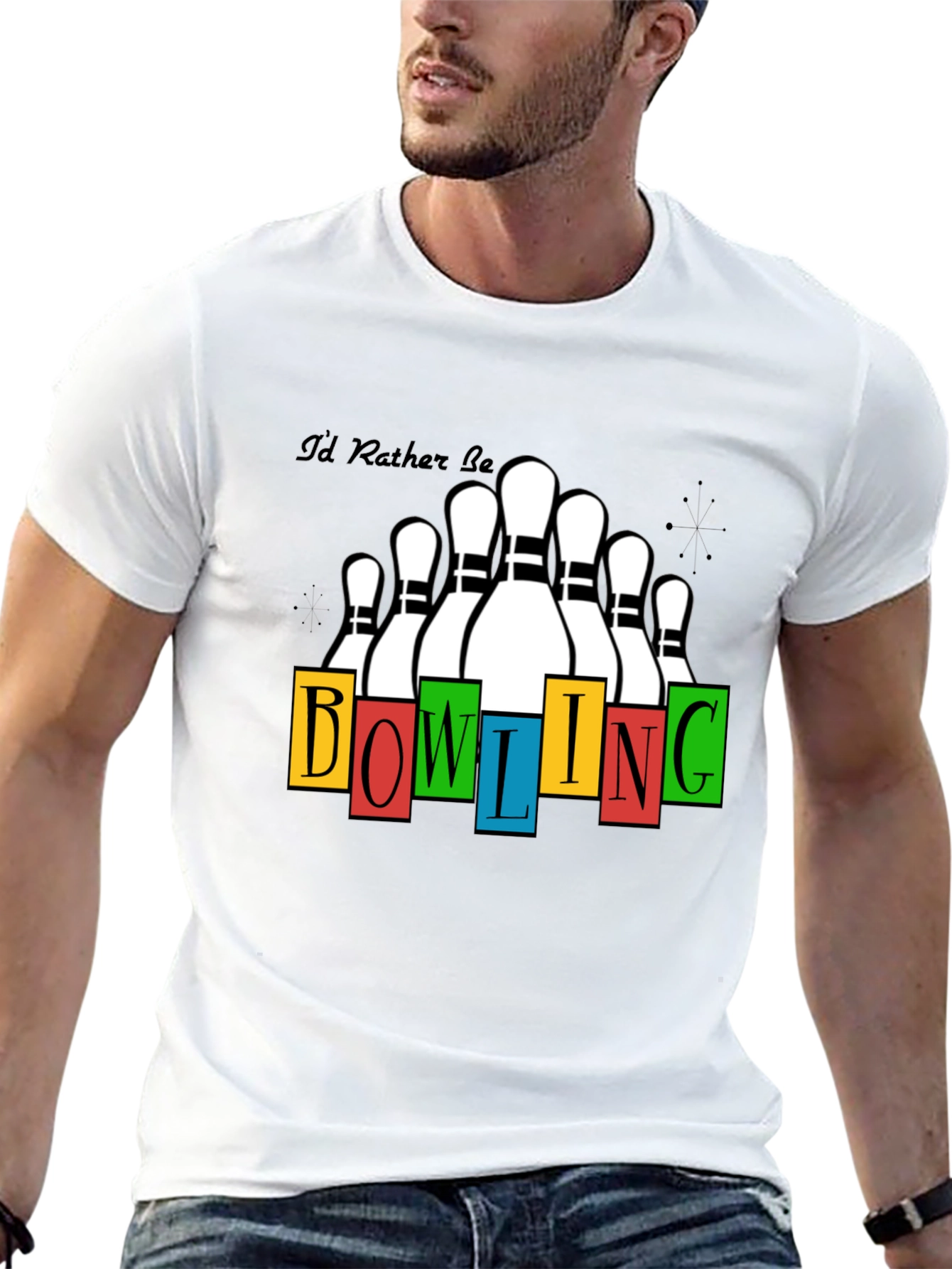 Bowling T-Shirt - Id Rather Be Bowling Design