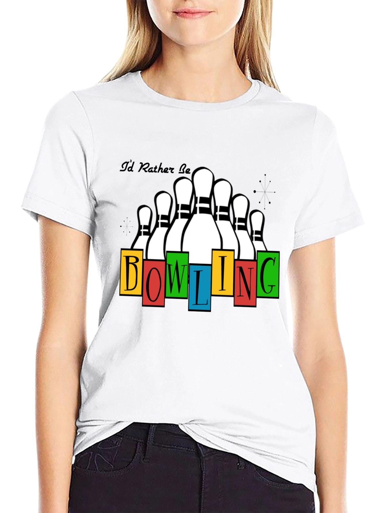 Bowling T-Shirt - Id Rather Be Bowling Design