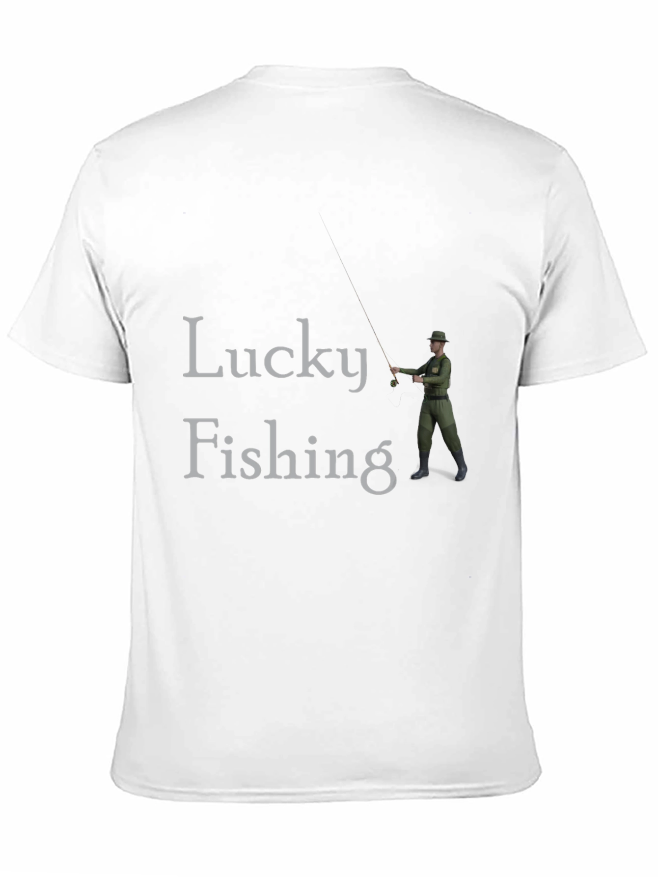 Lucky Fishing Graphic Tee - Black Cotton