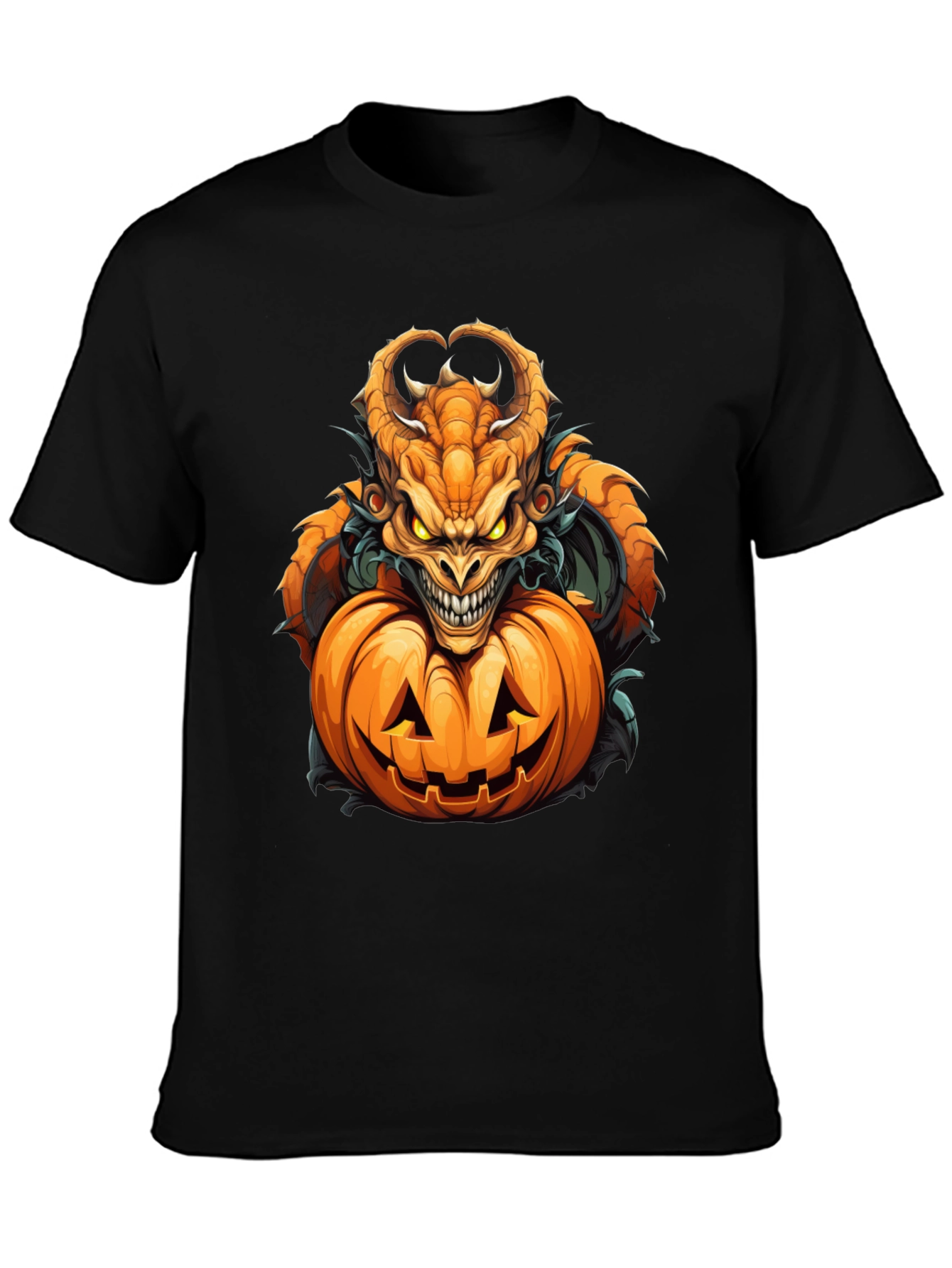 Monster Pumpkin Graphic Tee - Halloween Style