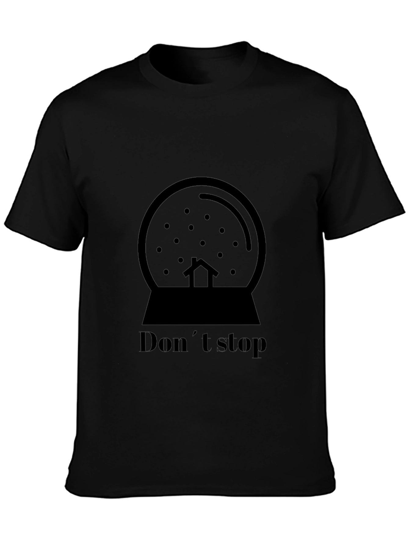 Dont Stop Snow Globe Graphic Tee - Black
