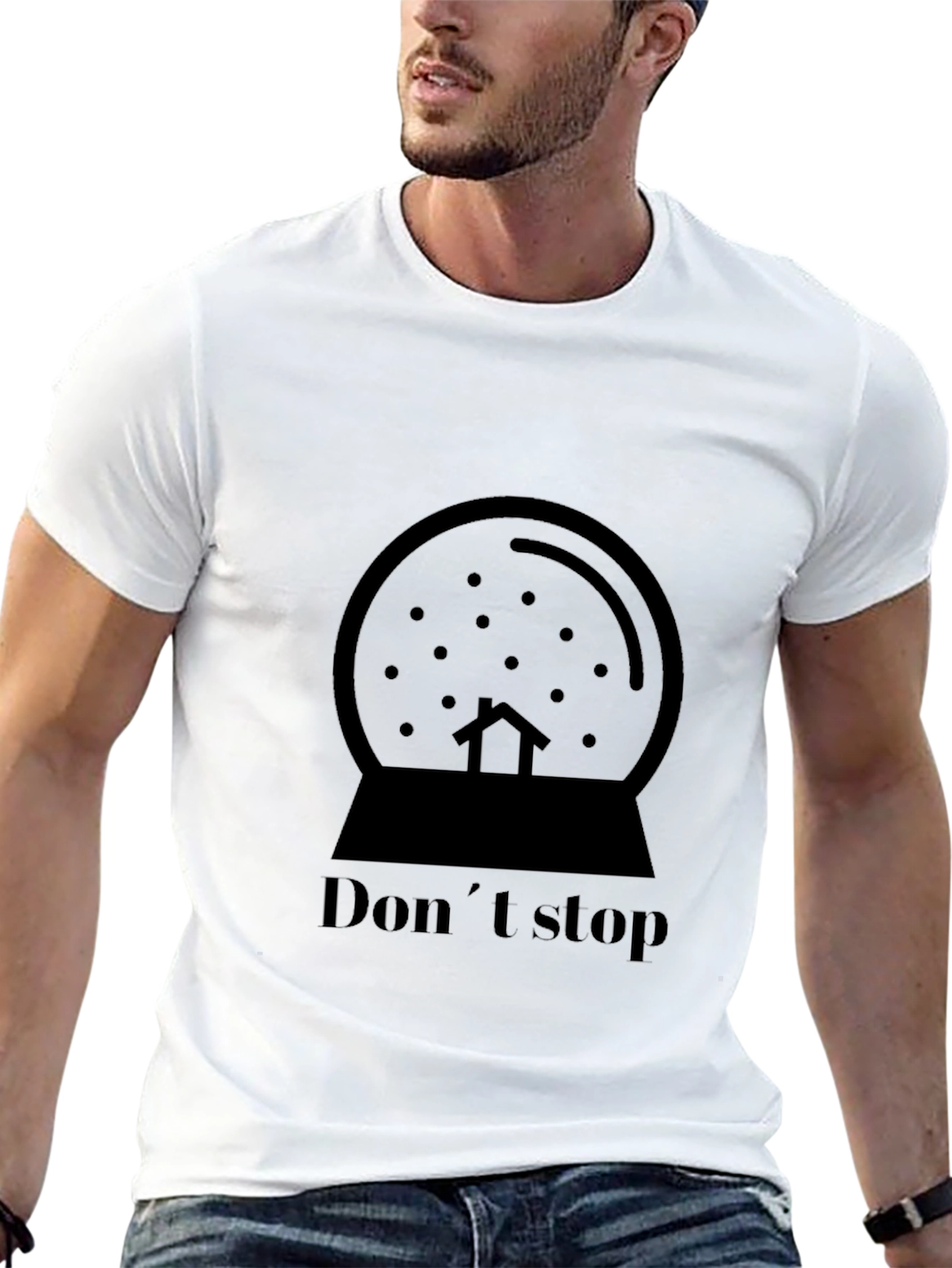 Dont Stop Snow Globe Graphic Tee - Black